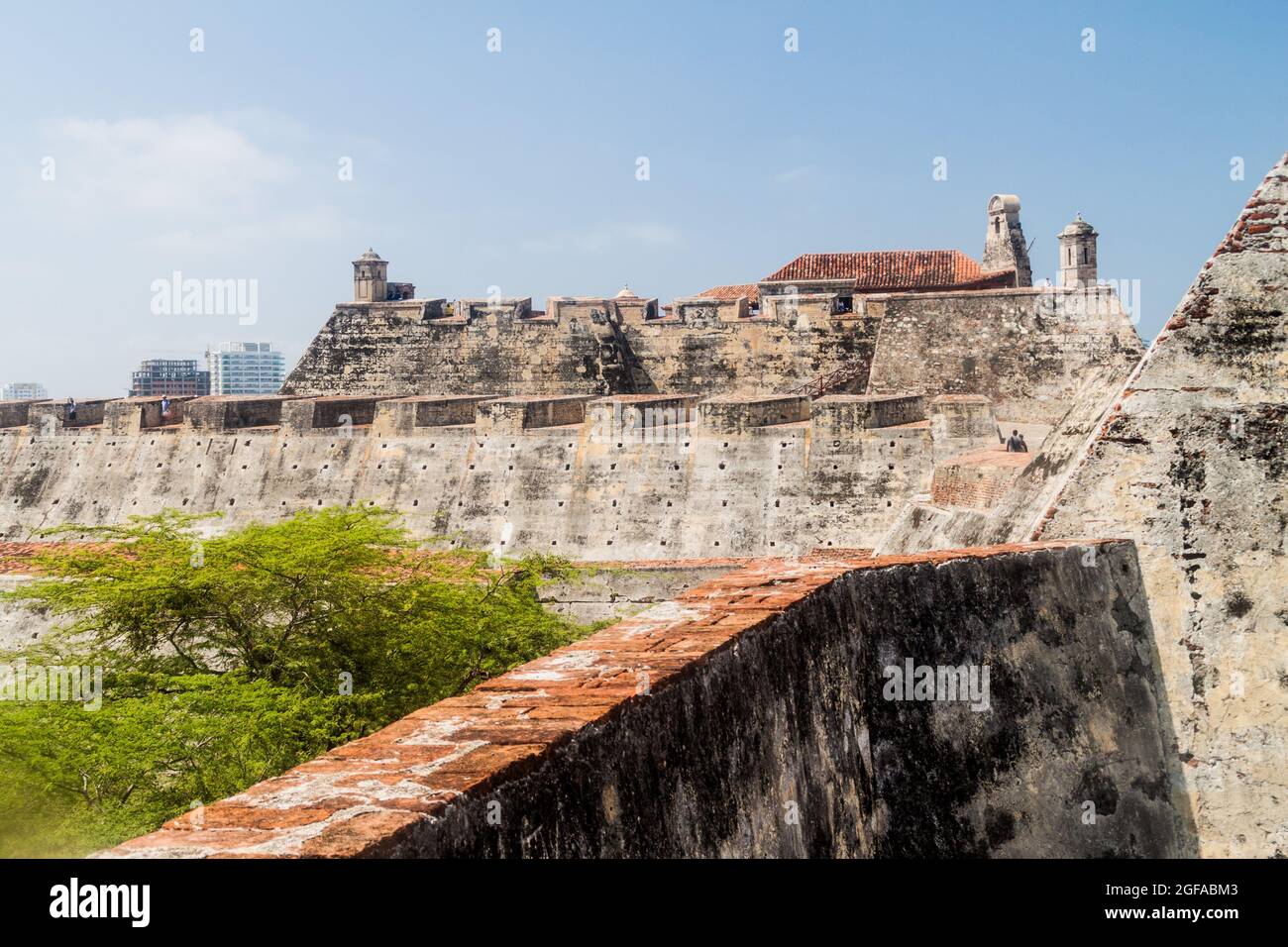 Schloss Castillo de San Felipe de Barajas in Cartagena de Indias, Kolumbien. Stockfoto
