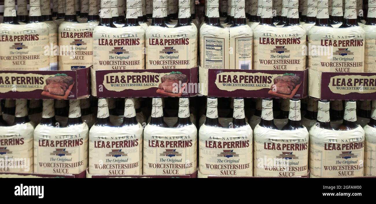 Lea und Perrins Worcestershire Sauce Stockfoto