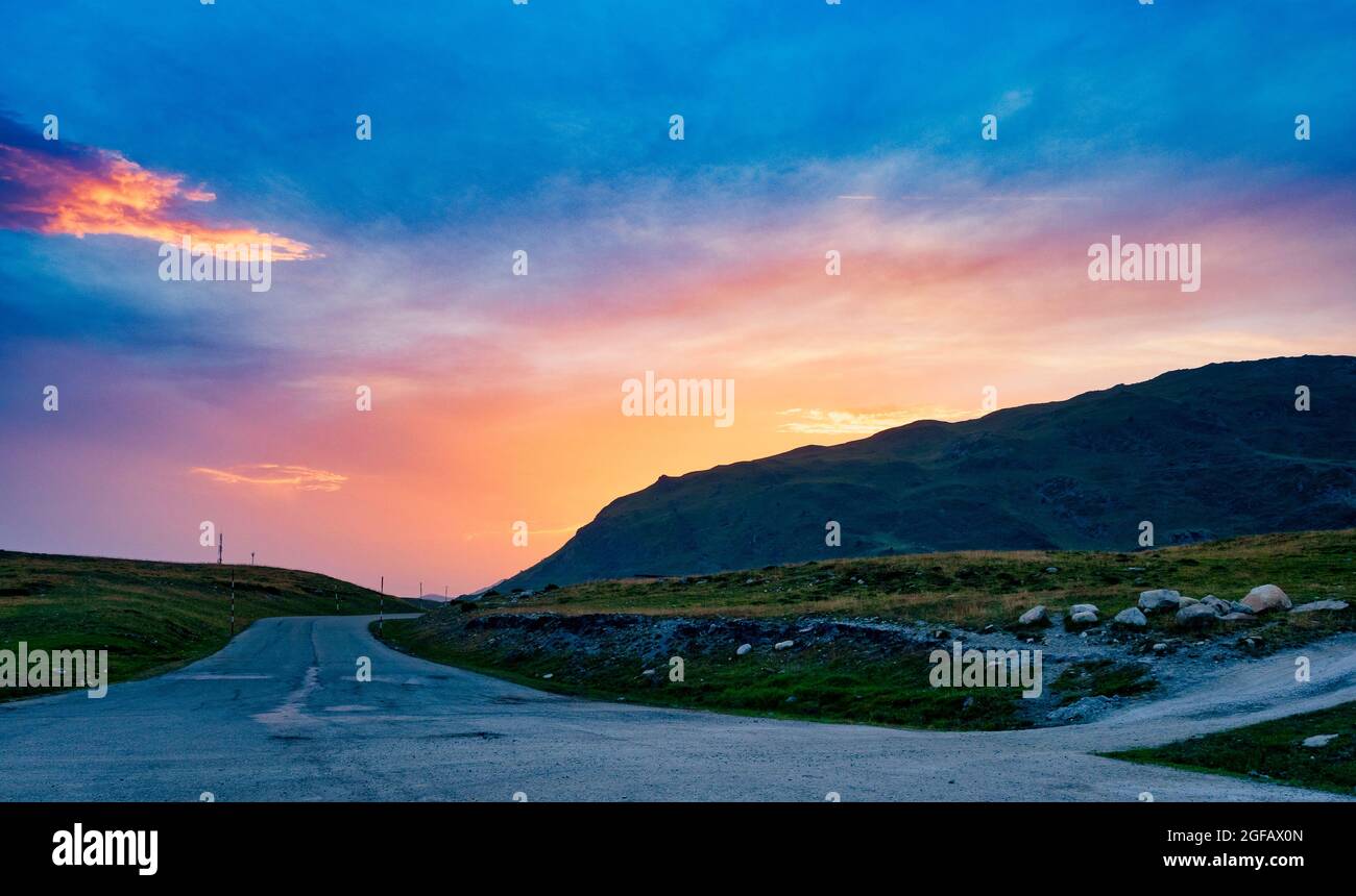 Plan de Beret bei Sonnenuntergang im Sommer Stockfoto