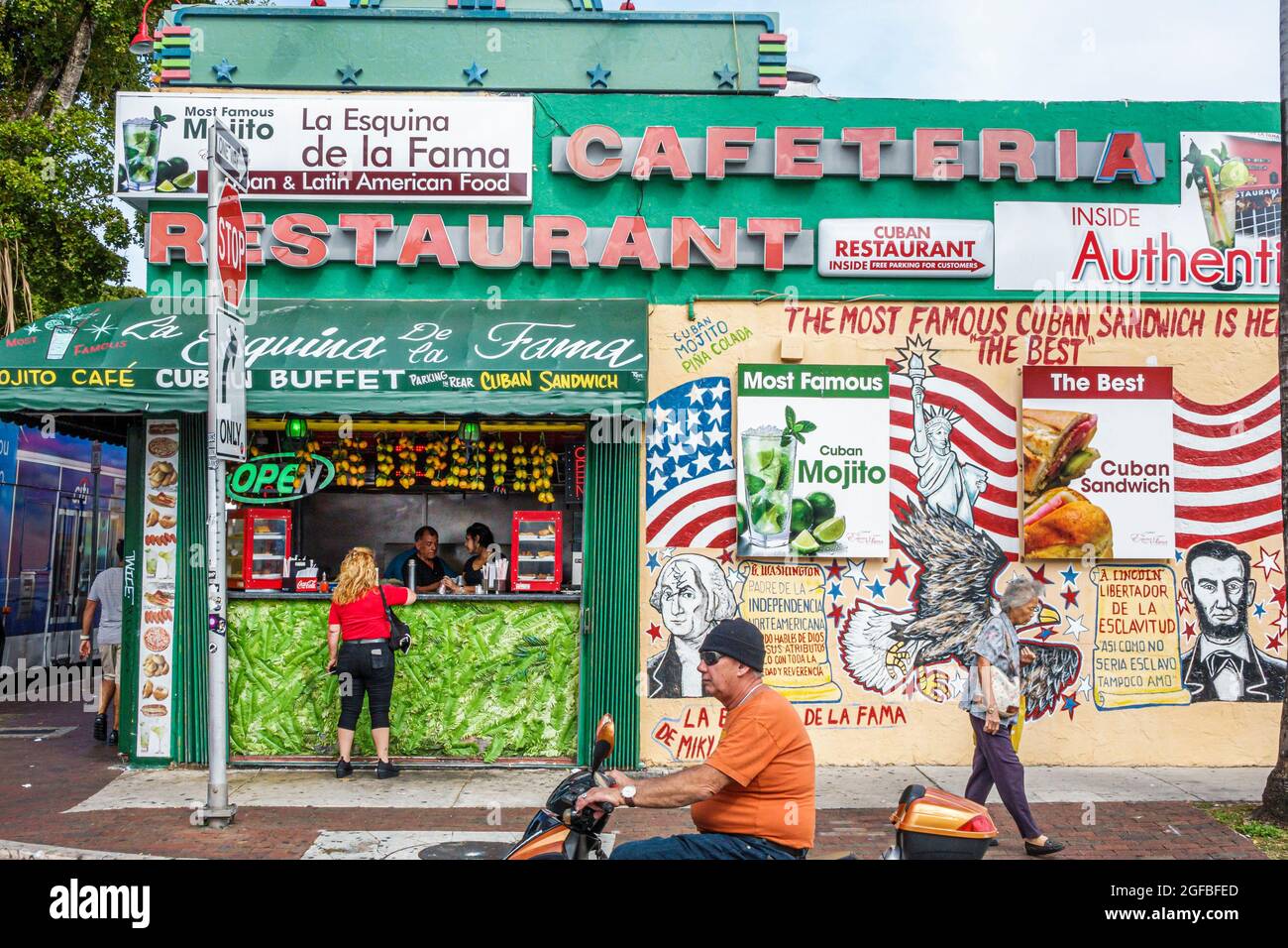 Miami Florida, Little Havana Calle Ocho, La Esquina de la Fama Corner of Fame Restaurant Café, Stockfoto