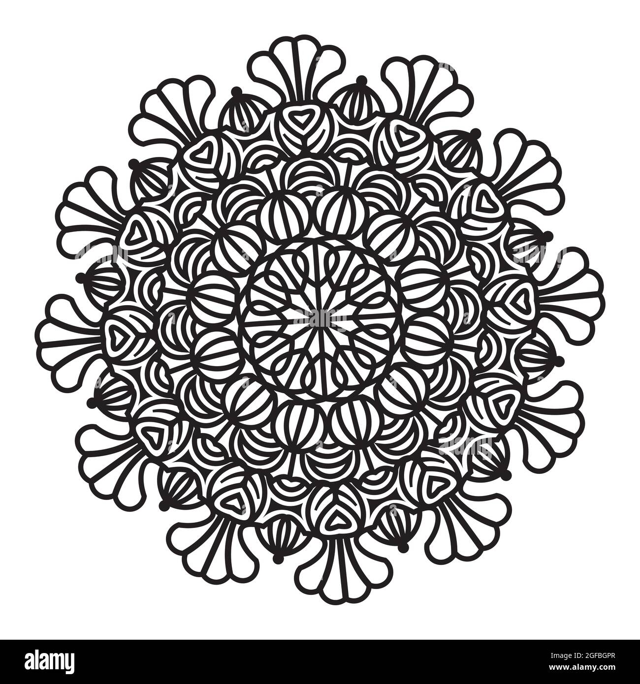 Mandala abstrakte florale Muster Design der orientalischen Dekoration geometrische Meditation Illustration Hintergrund Stock Vektor