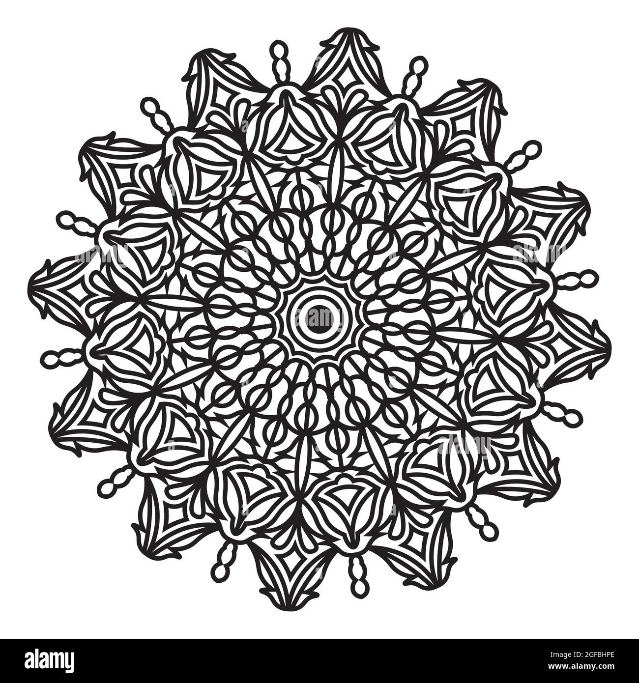 Mandala abstrakte florale Muster Design der orientalischen Dekoration geometrische Meditation Illustration Hintergrund Stock Vektor