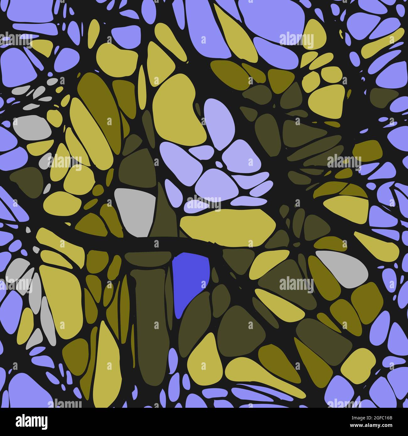 Nahtloses Muster mit abstrakten Mustern, Linien. Neurografiken. Schwarze Linien auf einem abstrakten mehrfarbigen Hintergrund. Vektorgrafik Stock Vektor