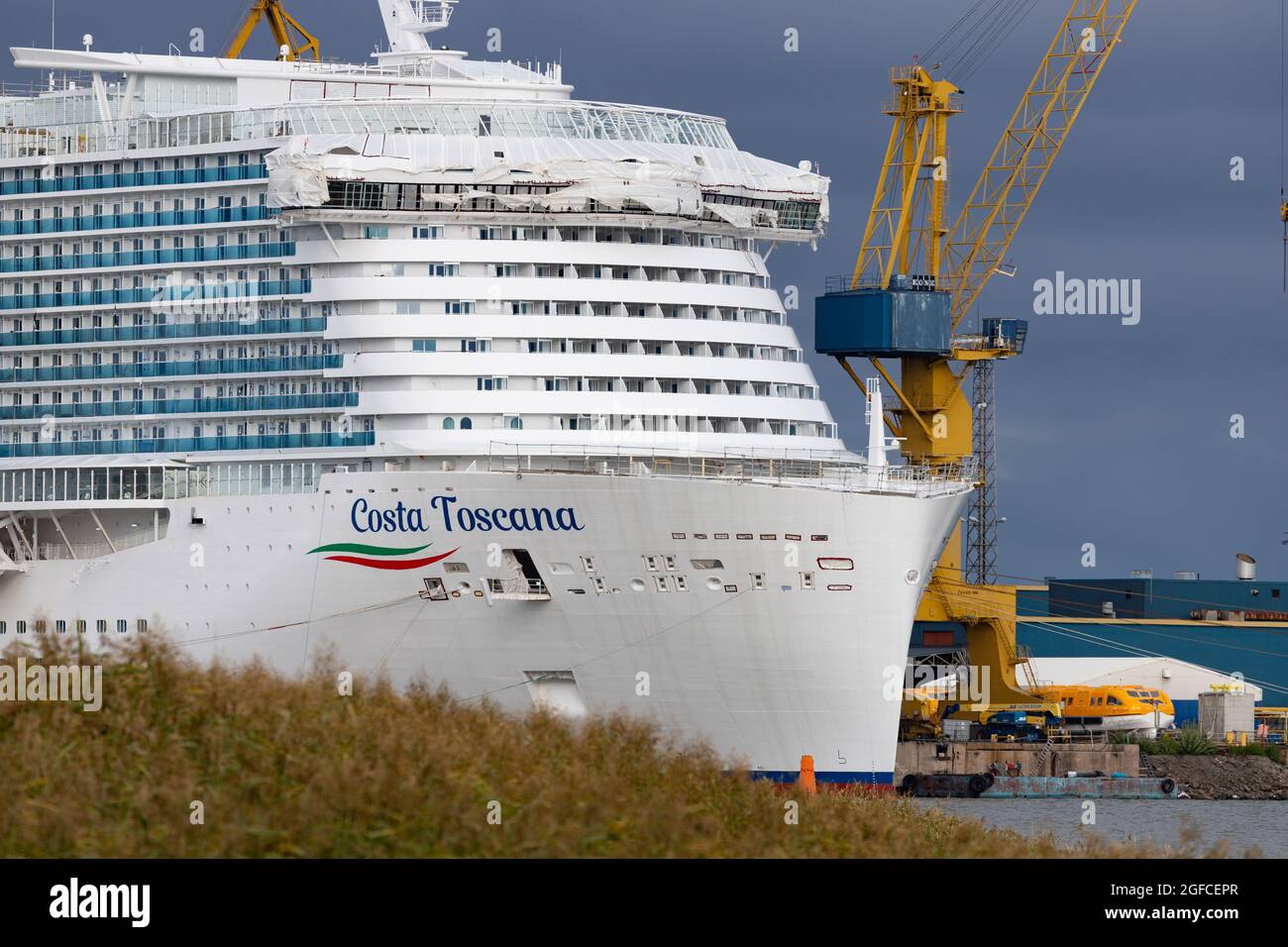 Costa Toscana wird am 21. August 2021 auf der Werft Meyer Turku gebaut. Stockfoto