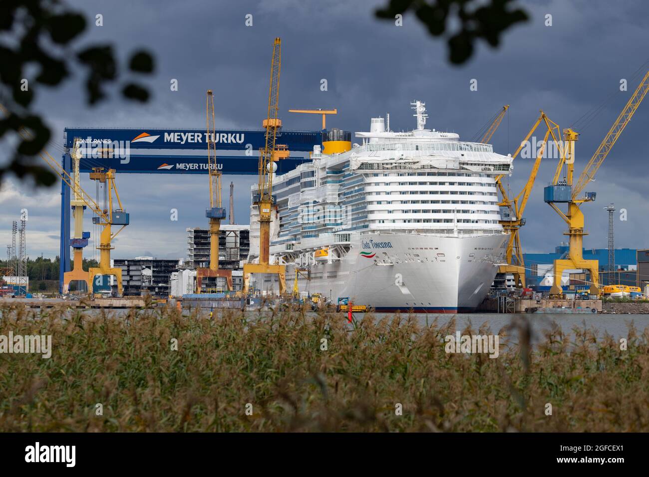 Costa Toscana wird am 21. August 2021 auf der Werft Meyer Turku gebaut. Stockfoto