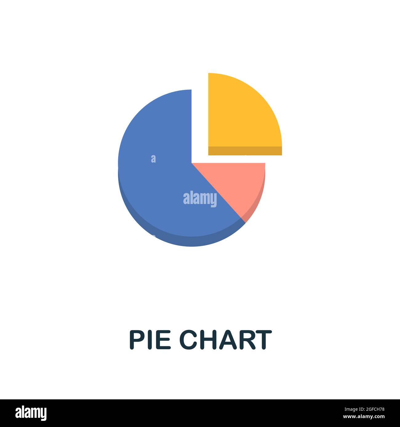 Kreisdiagramm. Flaches Schilderelement aus der Zeitmanagement-Sammlung. Kreatives Tortendiagramm-Symbol für Webdesign, Vorlagen, Infografiken und mehr Stock Vektor