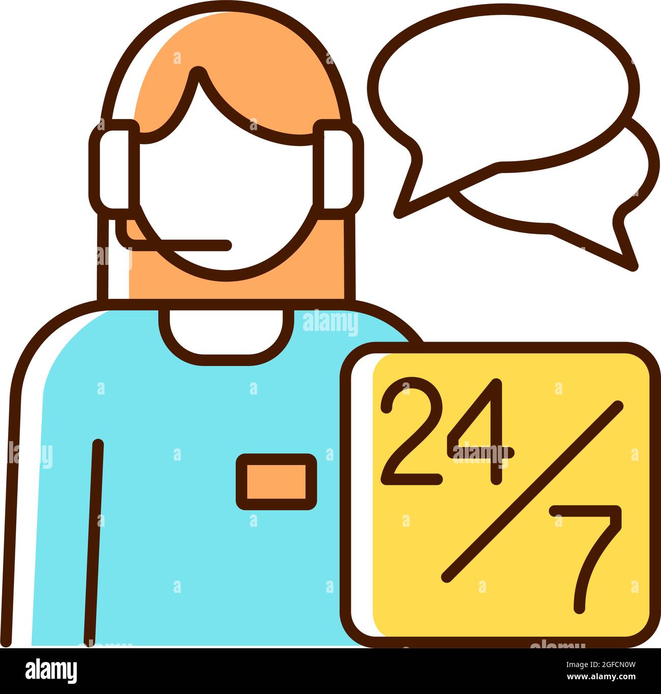 RGB-Farbsymbol für den Kundensupport Stock Vektor