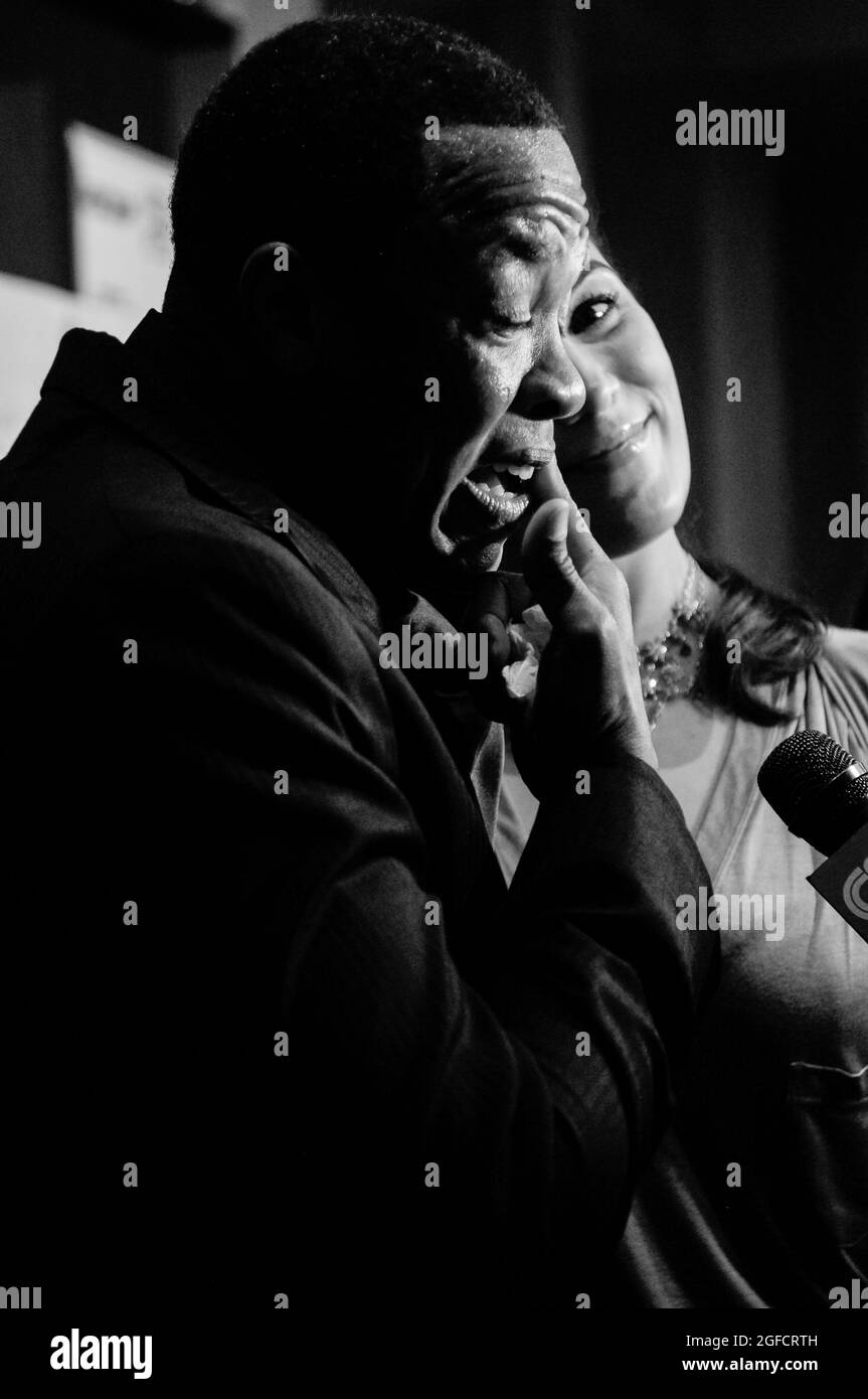 Produzent/Rapper Andre Young aka Dr. Dre und Frau Nicole ThreatT nehmen am 25. Juni 2010 an den 23. Jährlichen ASCAP Rhythm & Soul Awards im Beverly Hilton Hotel in Los Angeles, Kalifornien, Teil. Stockfoto