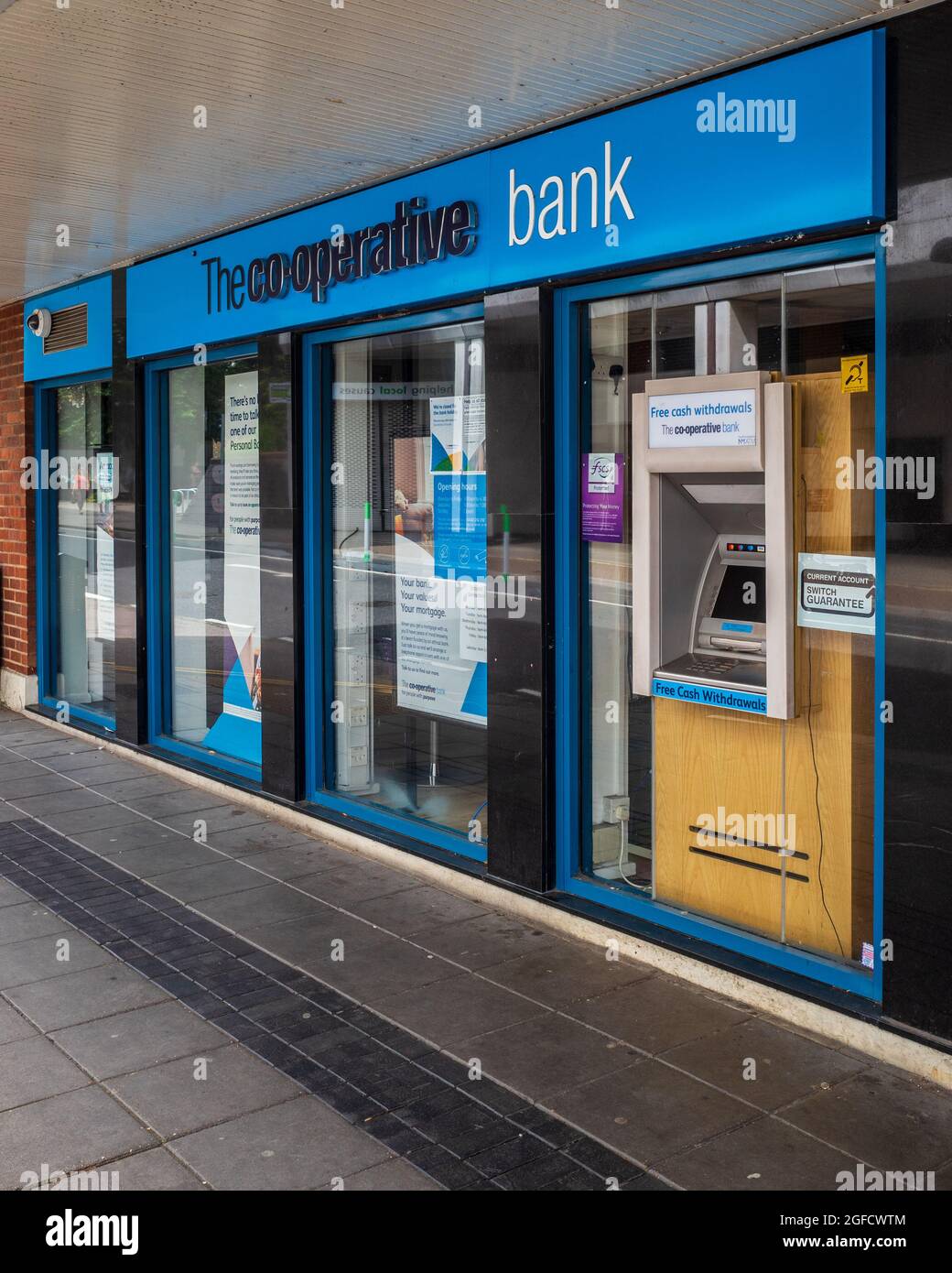 Genossenschaftsbank Branch - die Genossenschaftsbank in Chemsford, Essex. Co-Op Bank Branch Chelmsford. Stockfoto