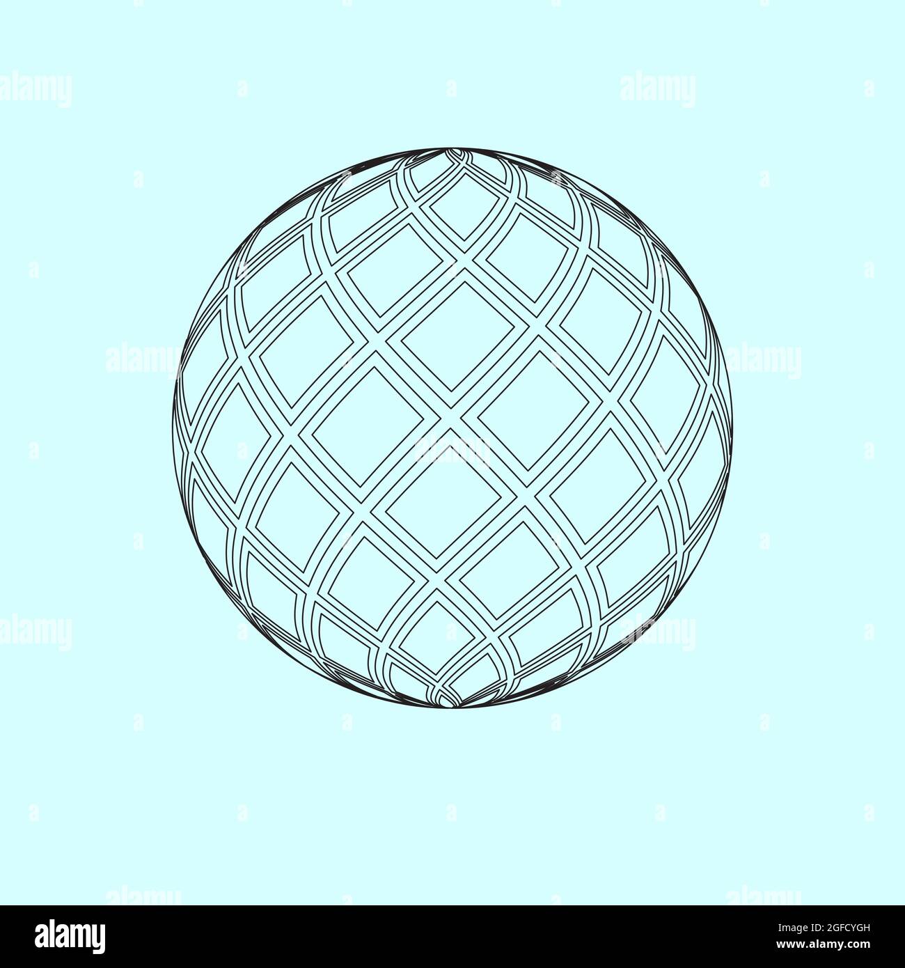 Geometrischer Kugelkreis, transparenter Hintergrund, glatte Linien auf jeder Kurve. Gut für Designmaterial Stock Vektor