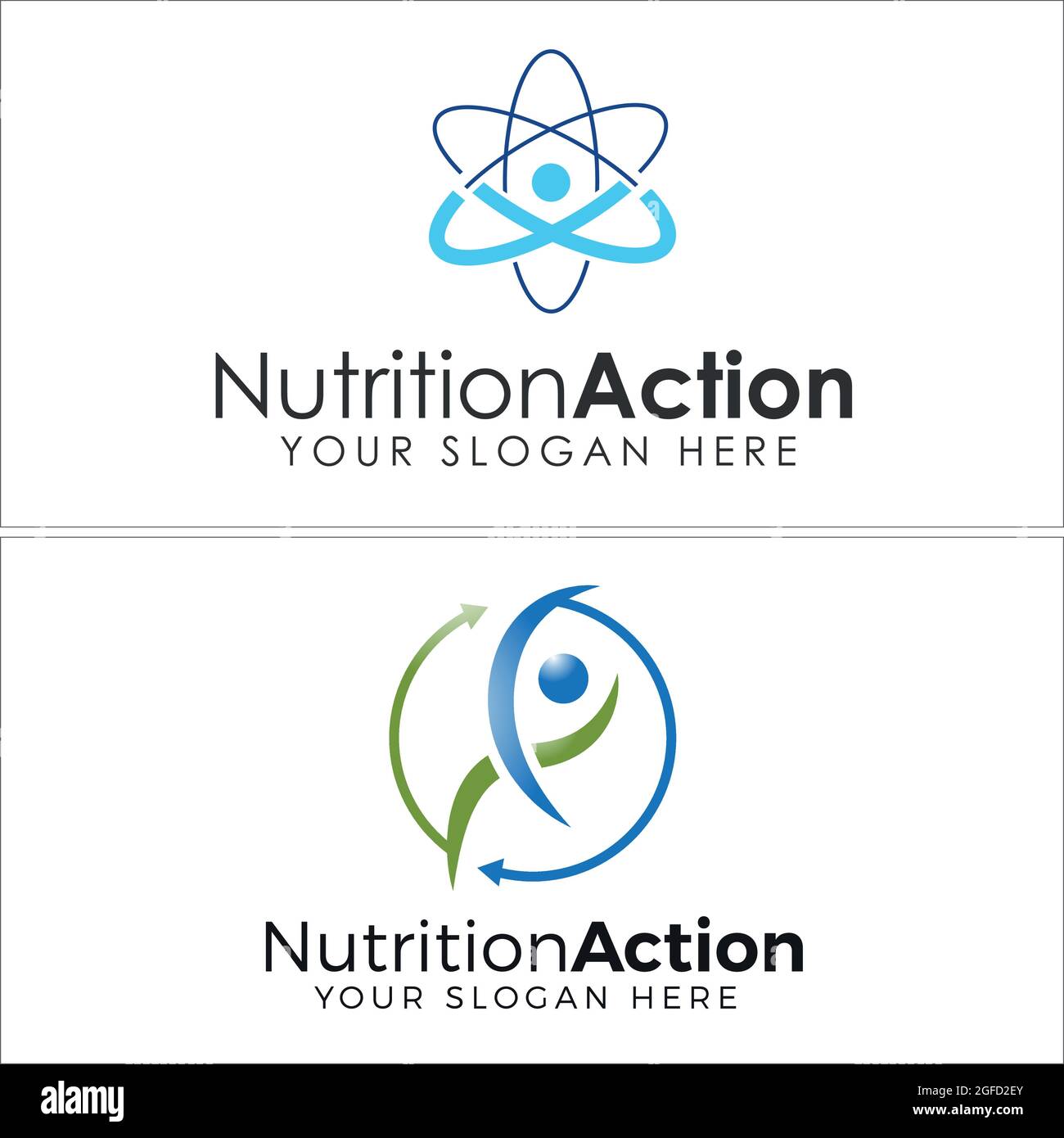 Medizinische Ernährung Gesundheitswissenschaft mit Icon People Logo Design Stock Vektor