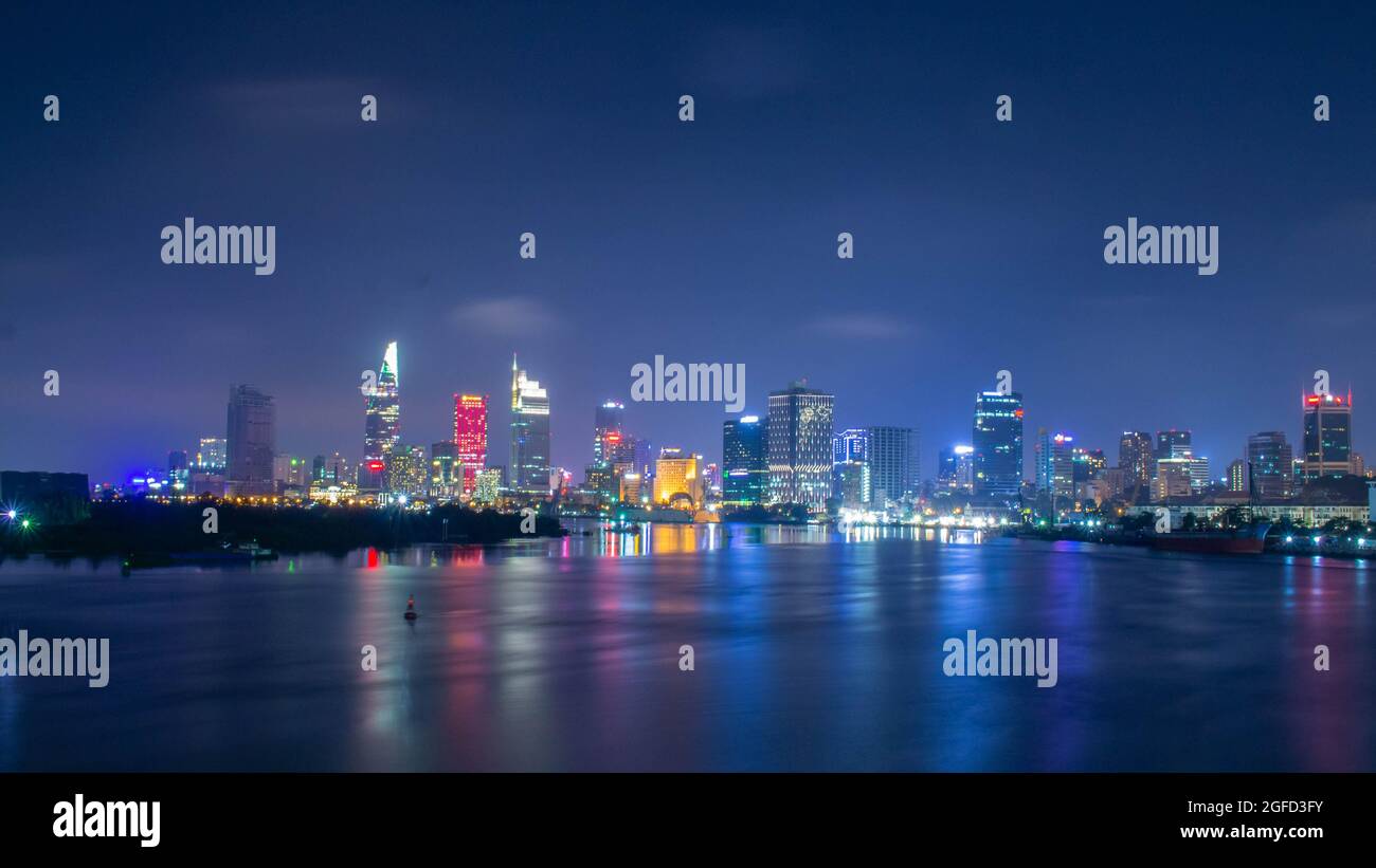 Ho-Chi-Minh-Stadtnacht Stockfoto