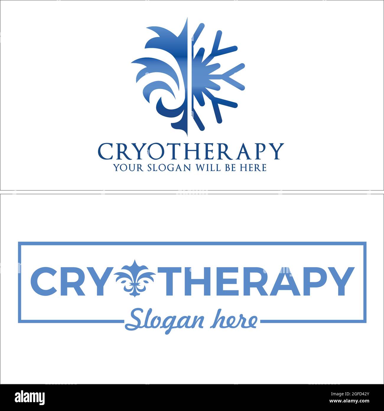 Logo für das Design von Kryotherapie-Kliniken Stock Vektor