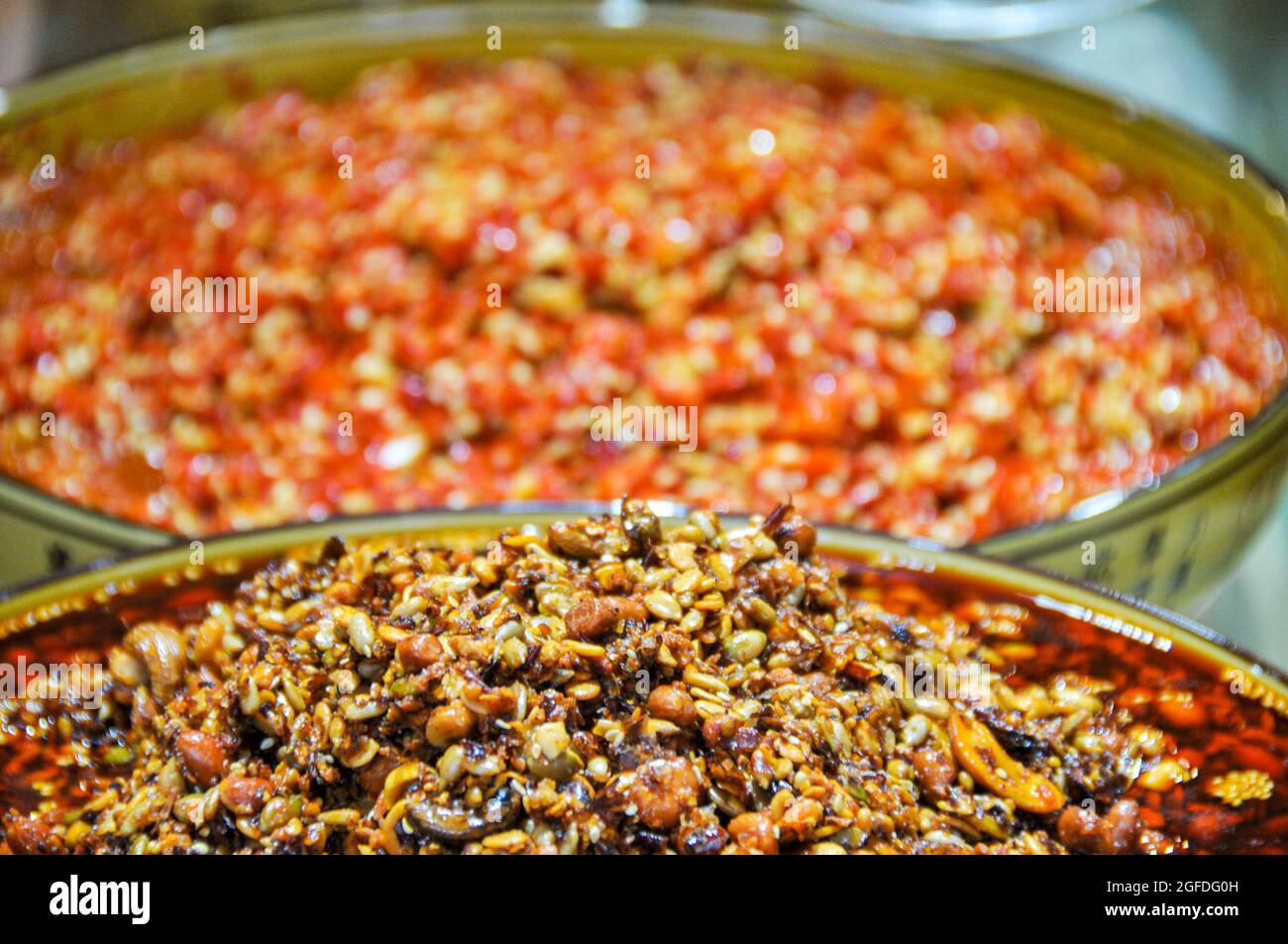 Street Food in Chengdu Stadt Sichuan Provinz China Stockfoto