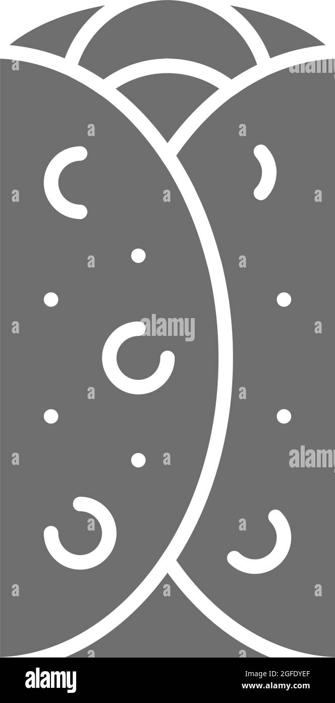 Burrito, mexikanisches Gericht, graues Fastfood-Symbol. Stock Vektor