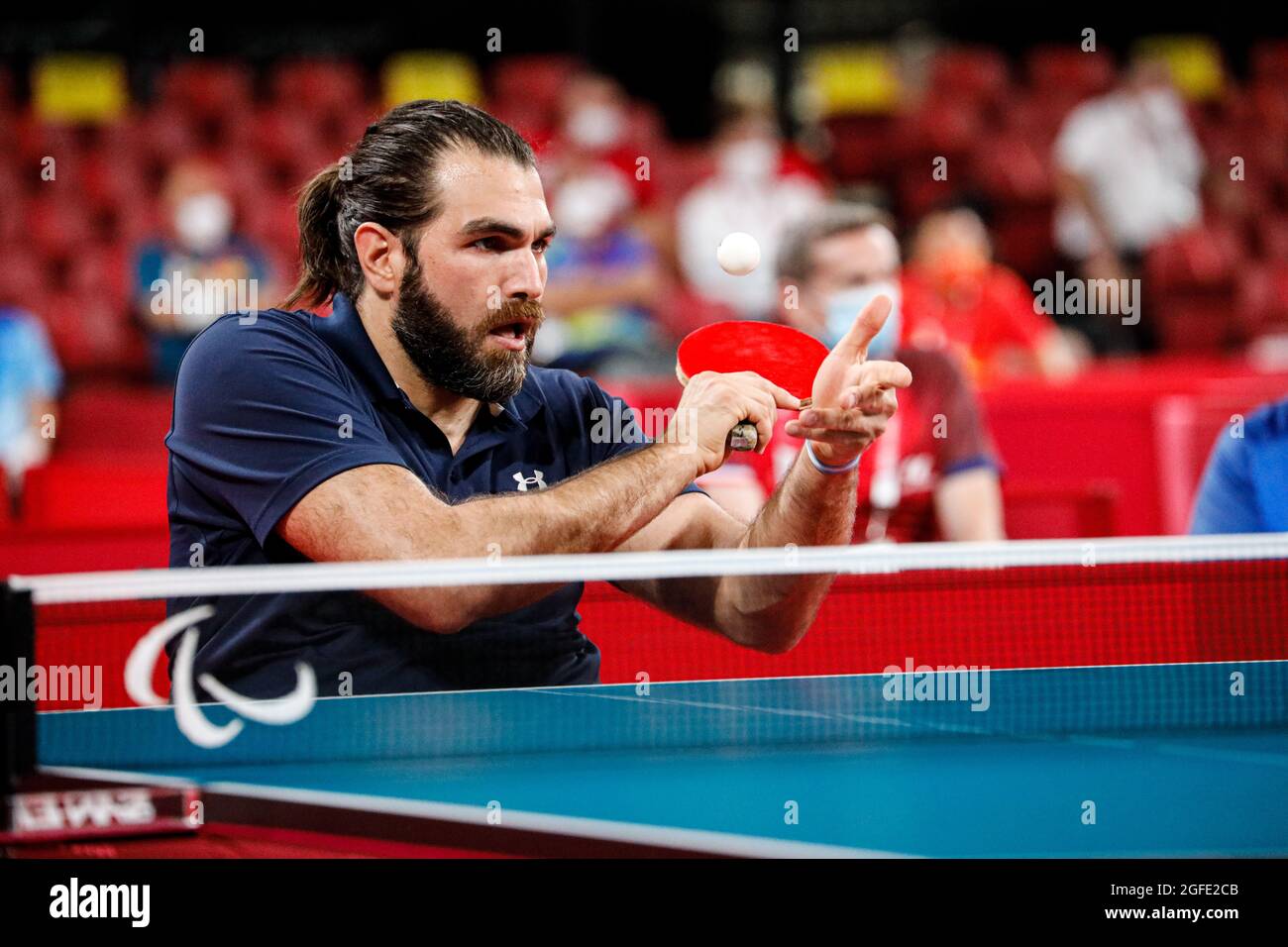 Tokio, Japan. August 2021. Tokio Paralympische Spiele 2020, 25. August: Tischtennis, Tokio, Japan. COPOLA Gabriel, Argentinien Kredit: Marco Ciccolella/Alamy Live News Stockfoto