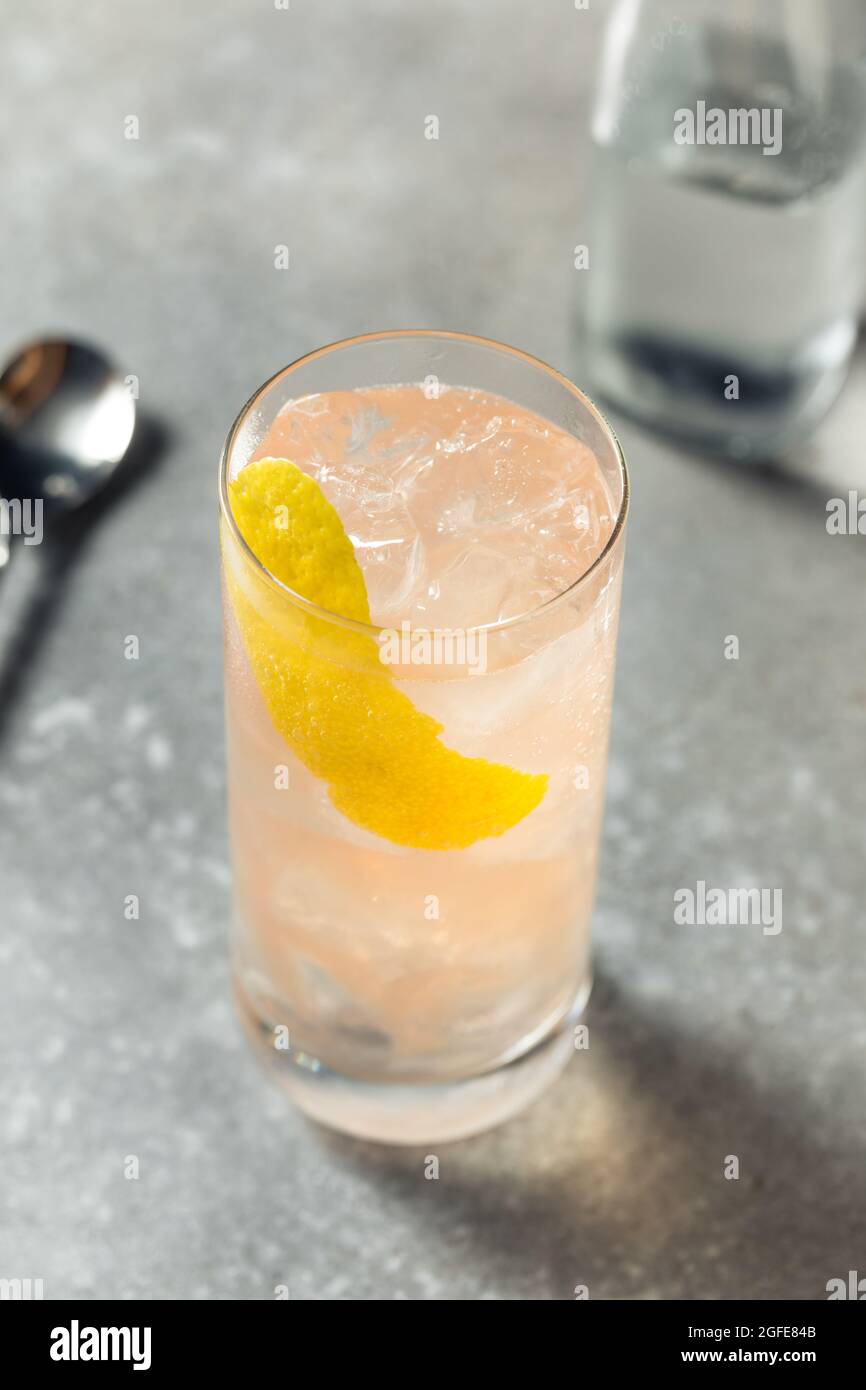 Erfrischender Cold Gin Cranberry Vasectomy Cocktail mit Sodawasser Stockfoto