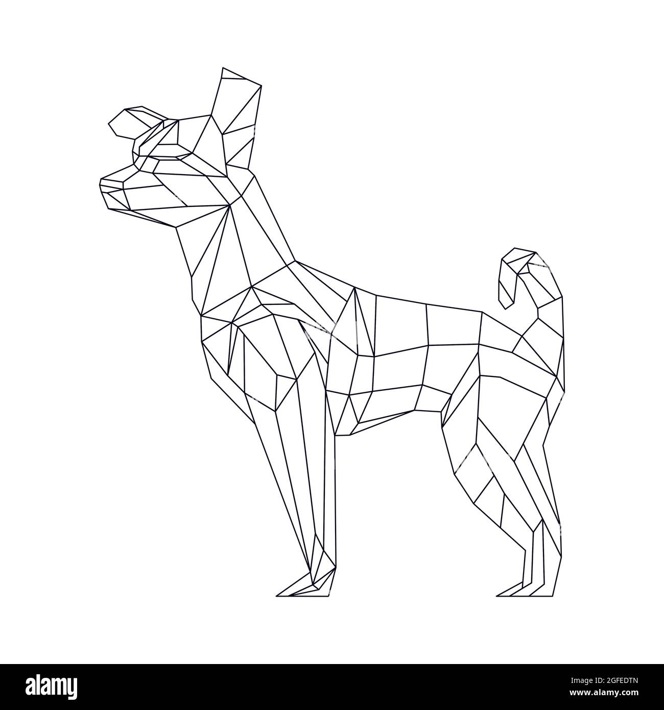 Dog Vector polygonale dreieckige Illustration Stock Vektor
