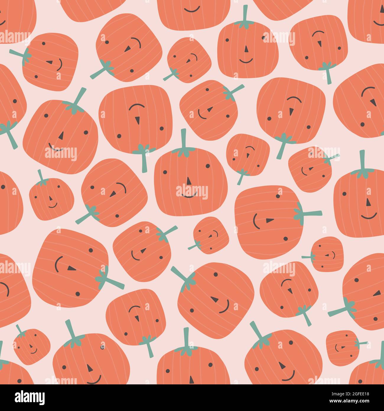 Halloween nahtlose Muster für Design. Halloween-Symbole Kürbisse, Cartoon boo Stil. Digitalpapier Stock Vektor