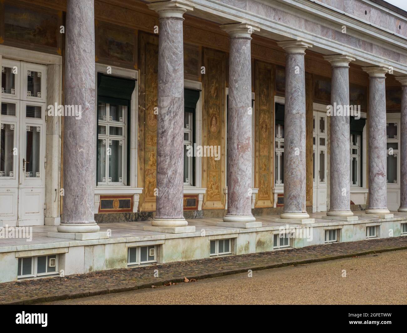 Potsdam, Poczdam, Deutschland - 17 März 2019: Das Marmorpalais, Marmorpalais, ist eine ehemalige königliche Residenz in Potsdam, nahe Berlin in Deutschland. West Eur Stockfoto