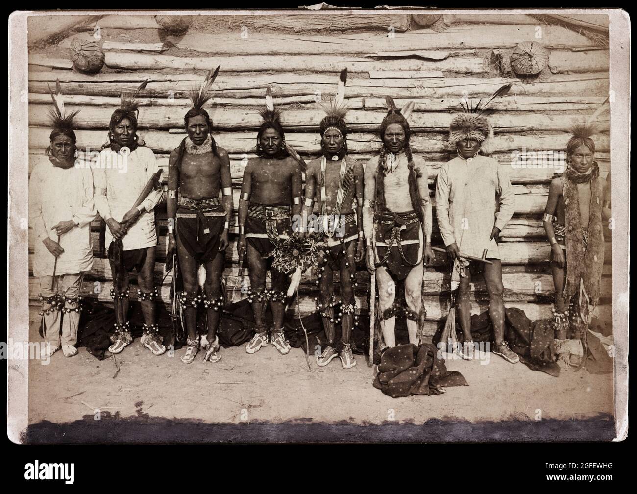 Sioux war Party 1880, eine Gruppe amerikanischer Ureinwohner. Stockfoto
