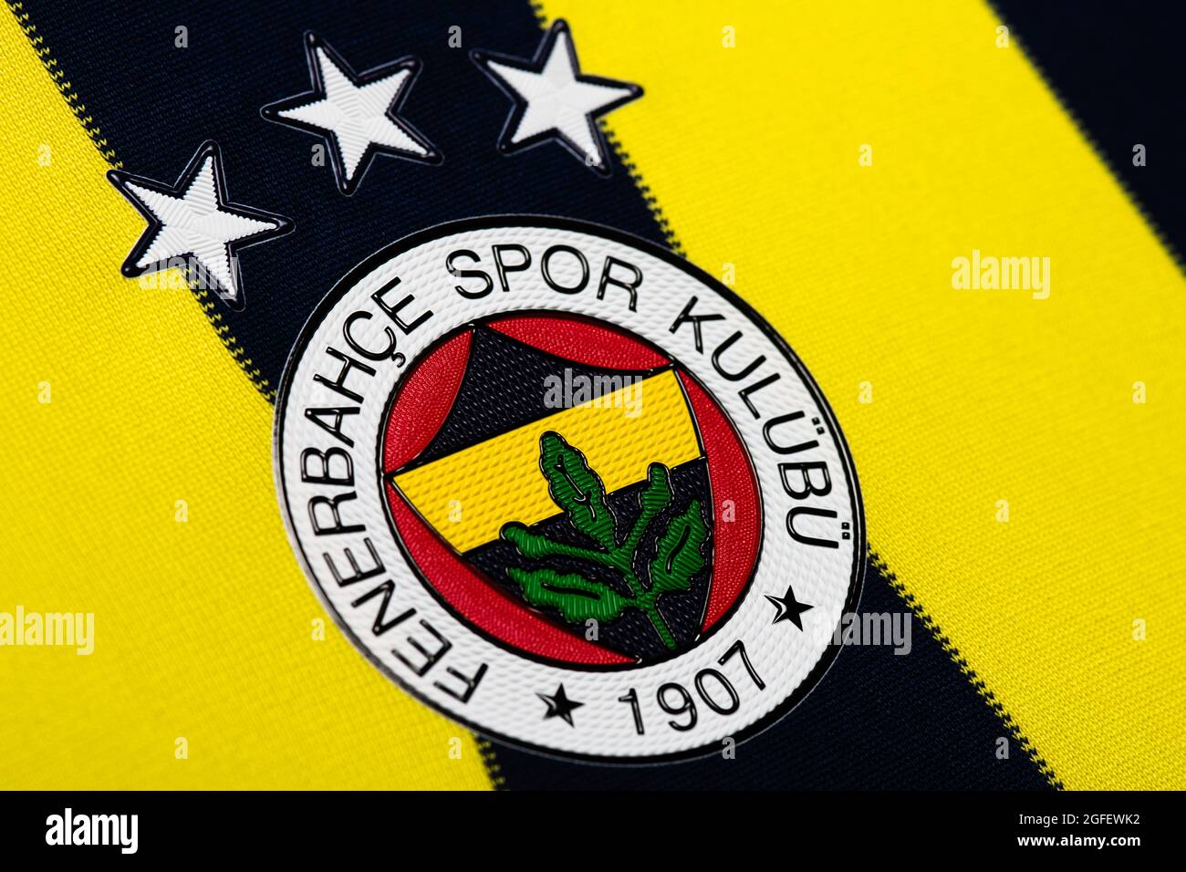Nahaufnahme des Fenerbahçe S.K Kits 2020/21. Stockfoto