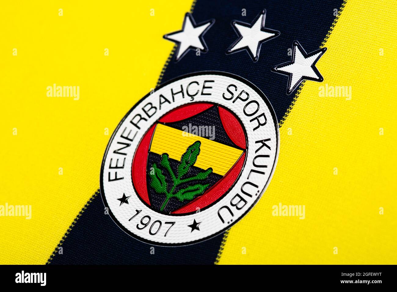 Nahaufnahme des Fenerbahçe S.K Kits 2020/21. Stockfoto