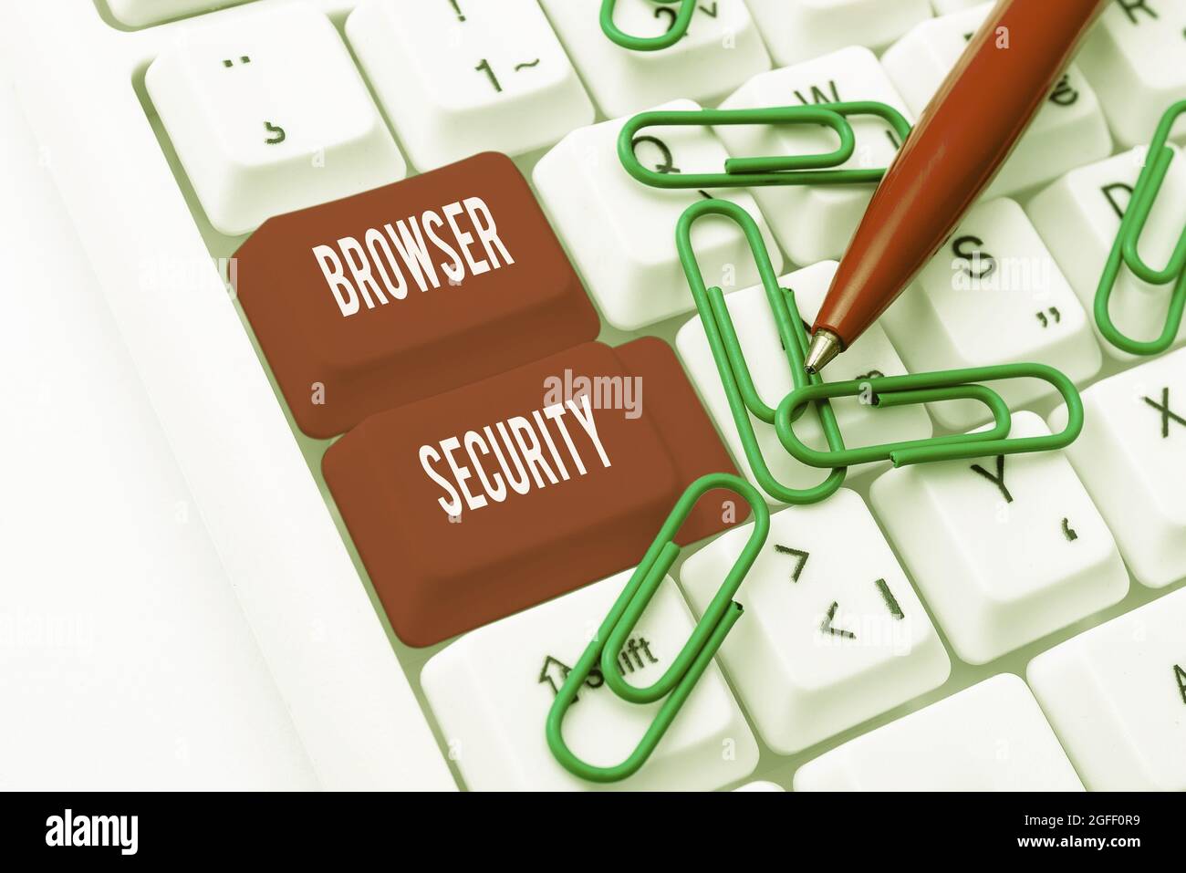 Sicherheit für Handschriftsbrowser. Business Approach Security to Web Browsers to protect Networked Data Posting New Social Media Content Stockfoto