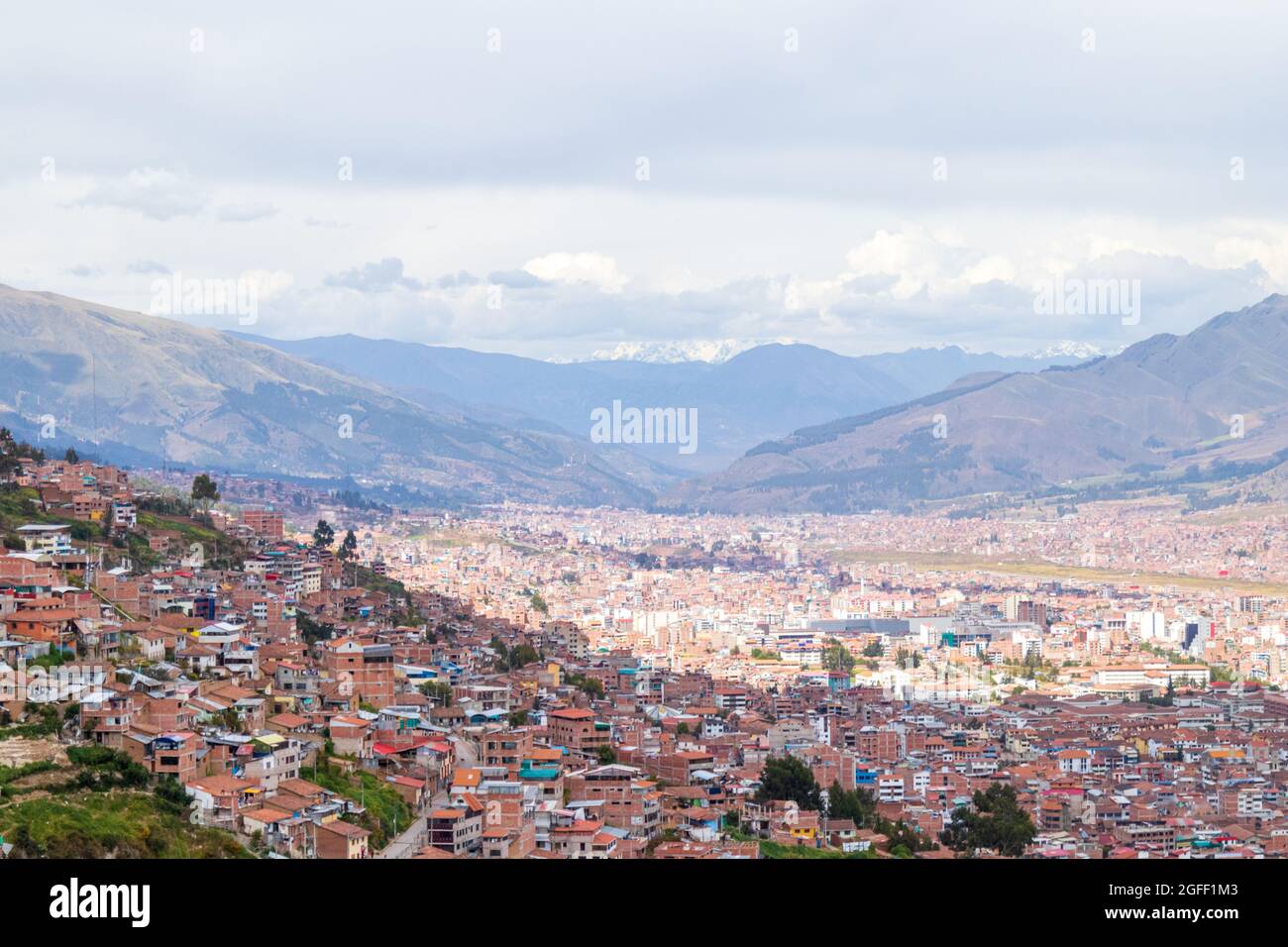 Panoramablick auf die Stadt Cuzco. Peru Stockfoto