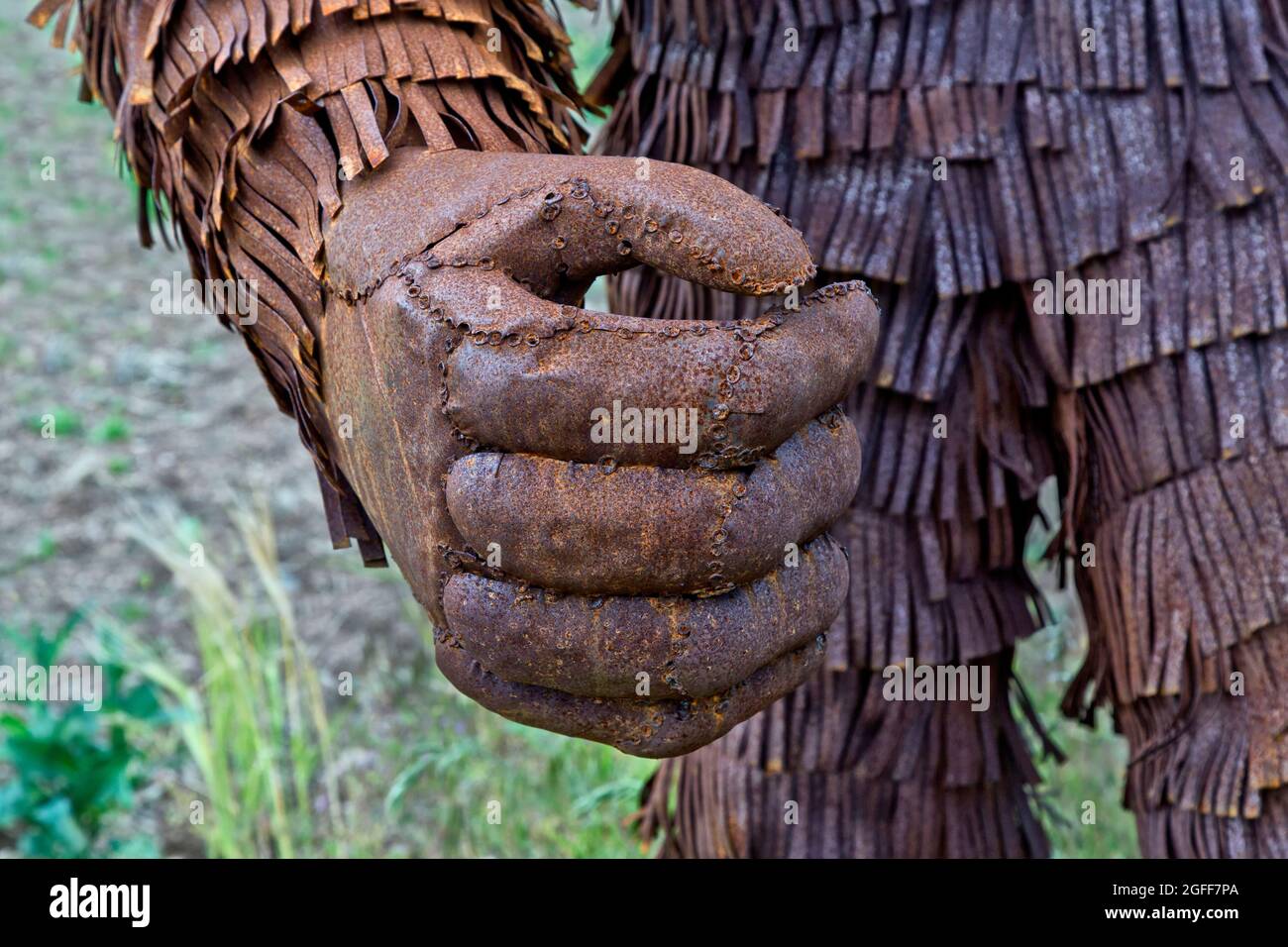 Die starke, starke rechte Hand von Bigfoot. Stockfoto