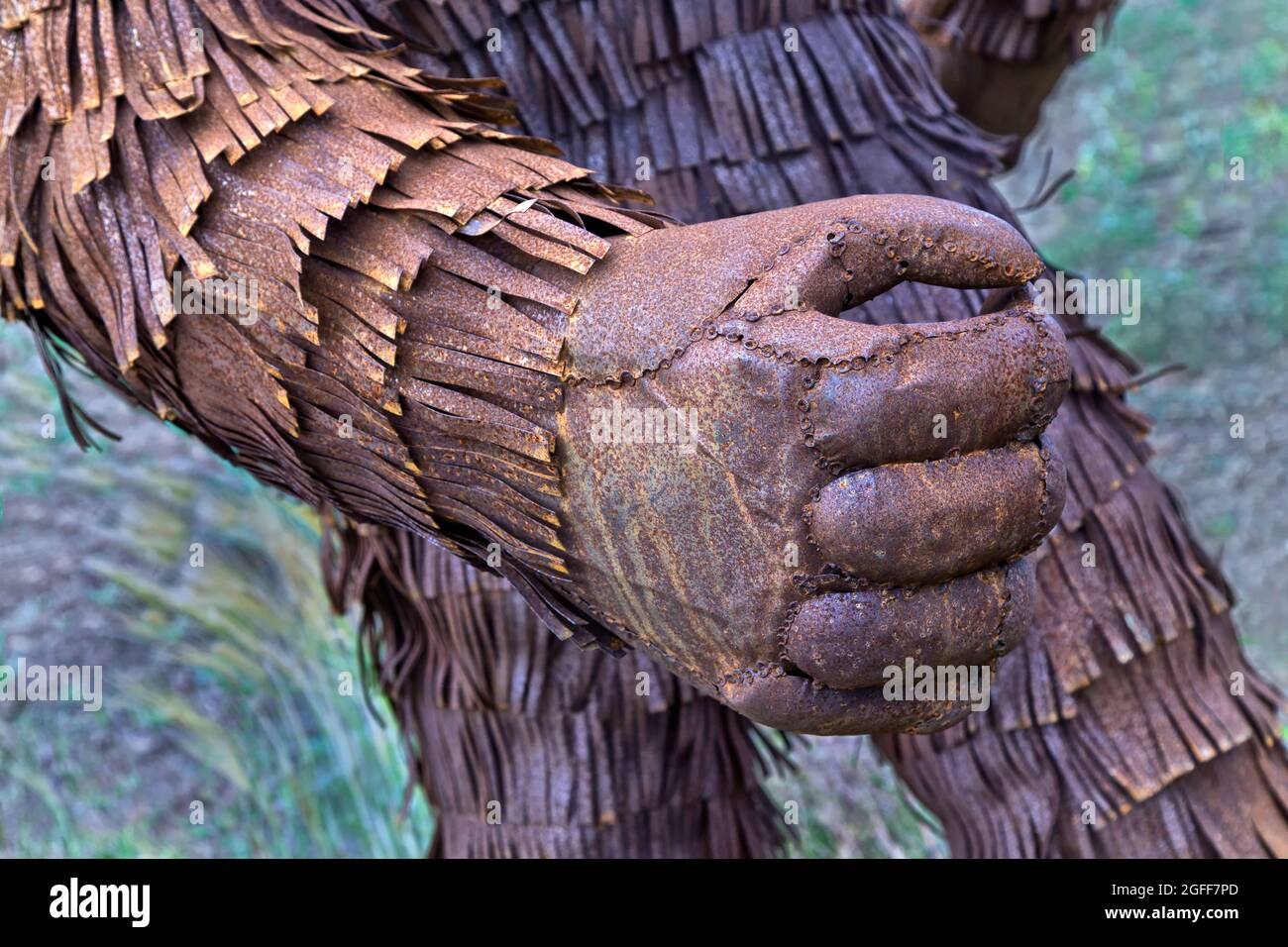 Die starke, starke rechte Hand von Bigfoot. Stockfoto