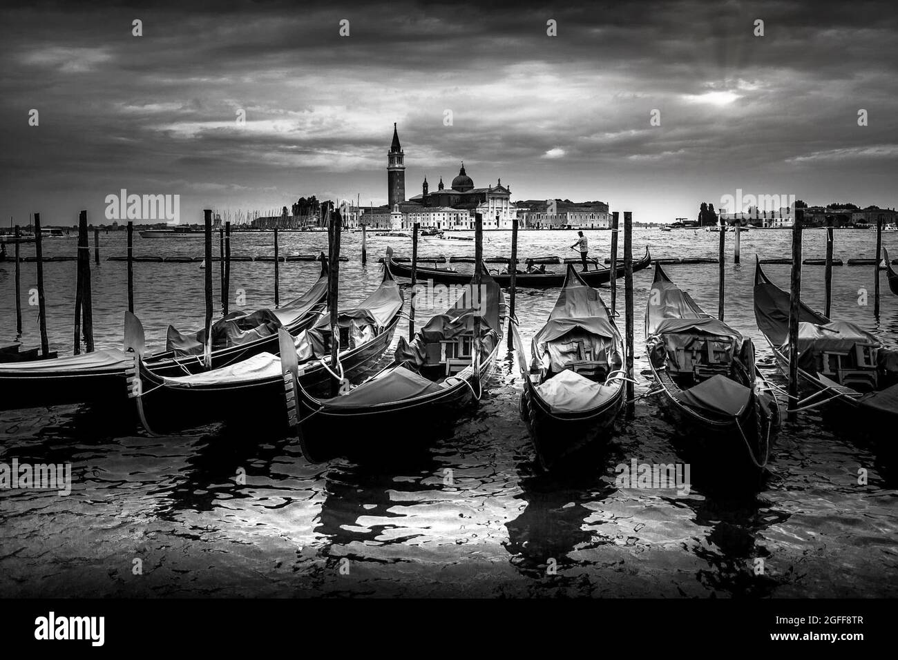 Venice Scene BW III Stockfoto