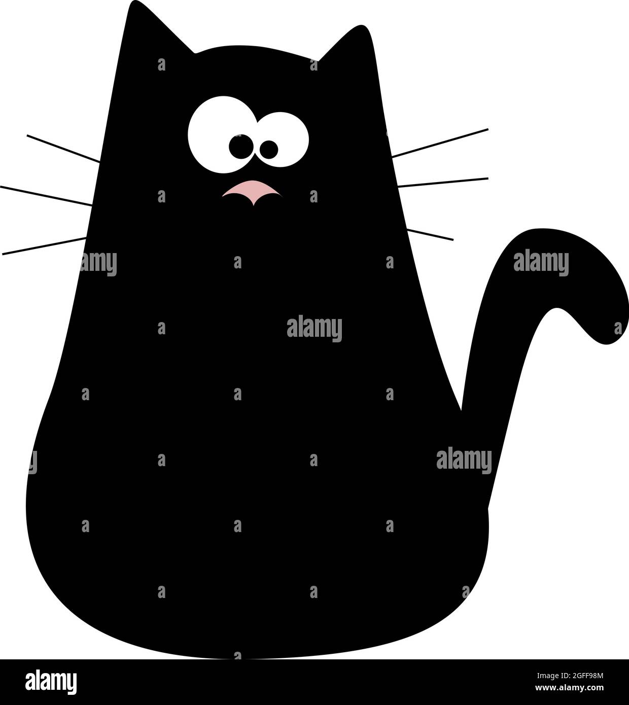 Cute cartoon black cat Logo. Kinder Abbildung mit Haustier. Schöne pet Stock Vektor