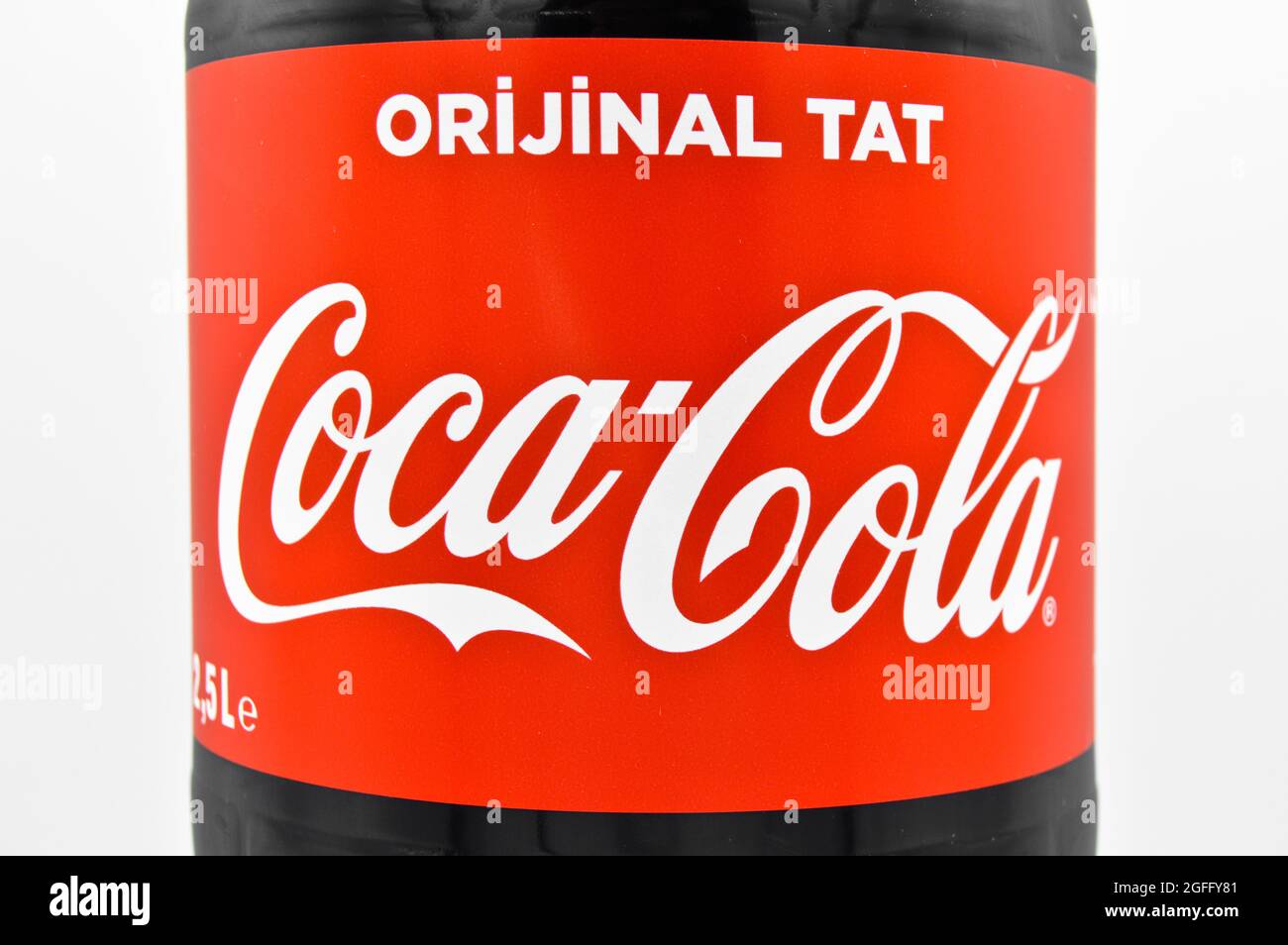 Die weltweit trinkendste Cola-Marke, 2.5-Liter-Plastikflasche Coca Cola verkauft in der Türkei, Istanbul März 09 2019 Stockfoto