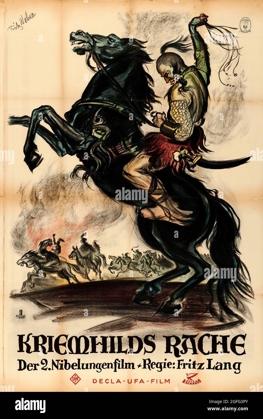 Die Nibelungen – Kriemhilds Rache (UFA, 1924). Deutsches Poster. Fritz Weber Kunstwerk. Regie: Fritz lang. Stockfoto