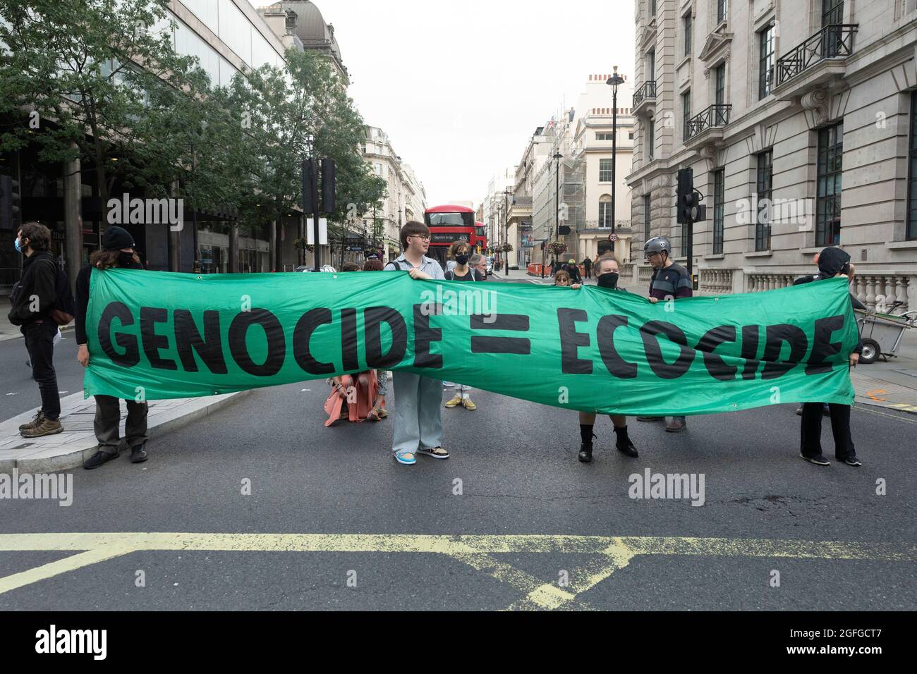 Aussterbungsrebellion Unmögliche Rebellions-Demonstrationen - London, Großbritannien. 25. August 2021 Stockfoto