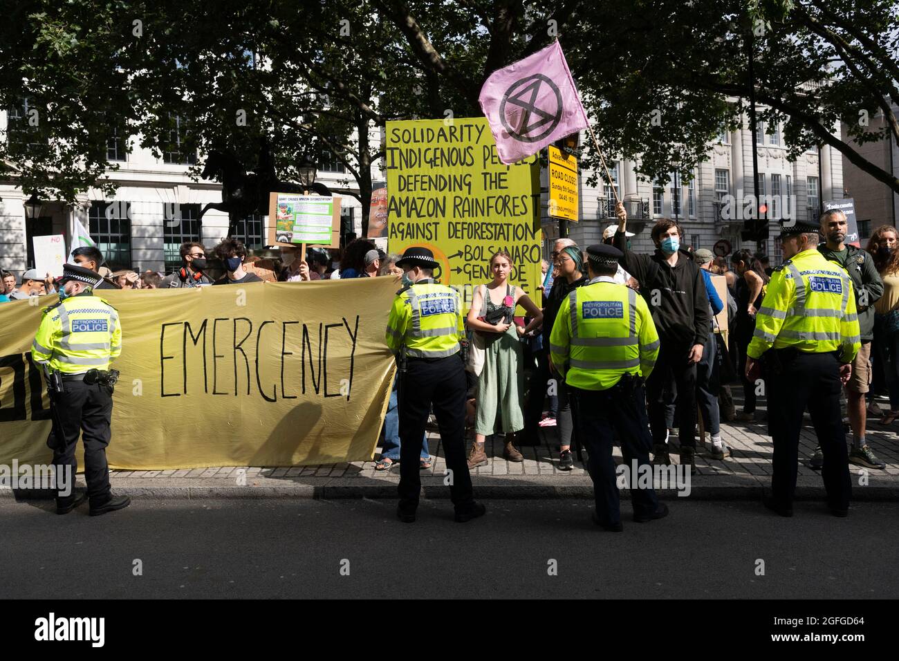 Aussterbungsrebellion Unmögliche Rebellions-Demonstrationen - London, Großbritannien. 25. August 2021 Stockfoto