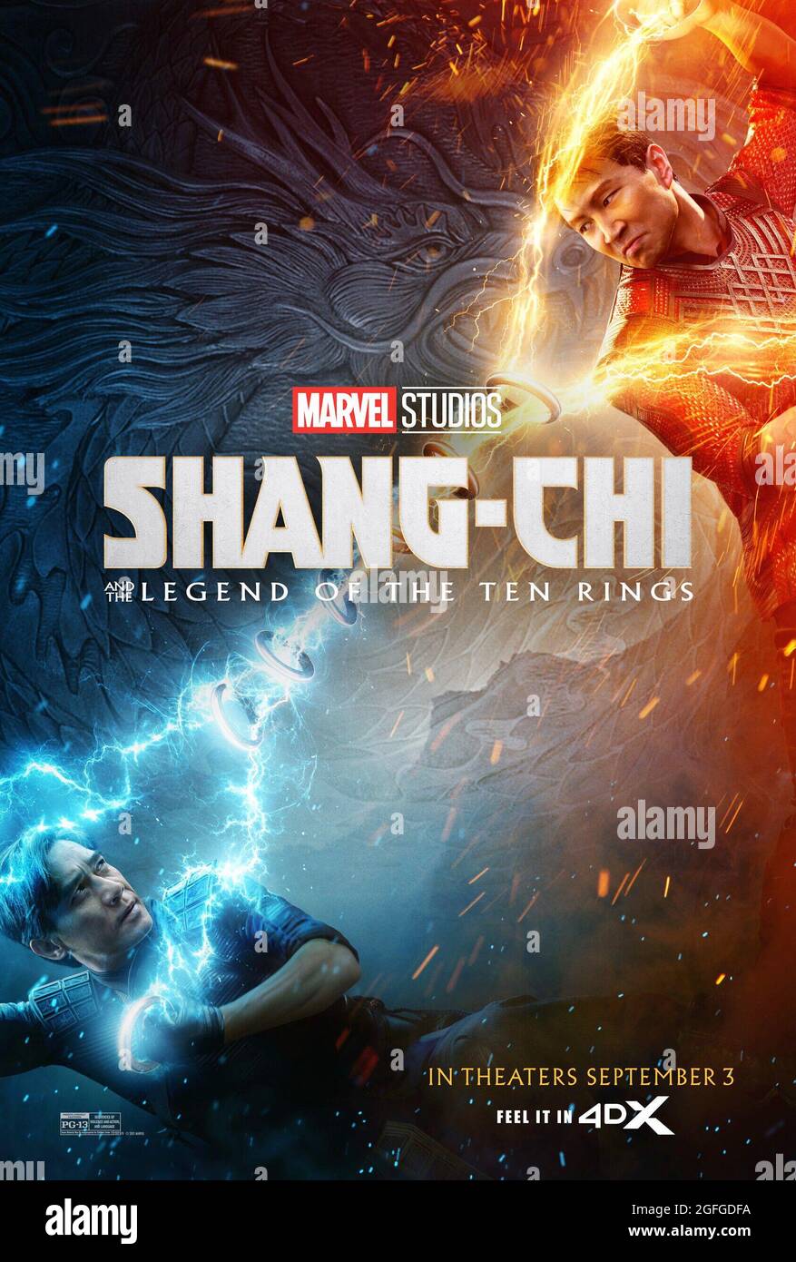 Die Zehn Ringe Teil 2 SHANG-CHI UND DIE LEGENDE DER ZEHN RINGE, US 4DX Poster, von oben: Simu