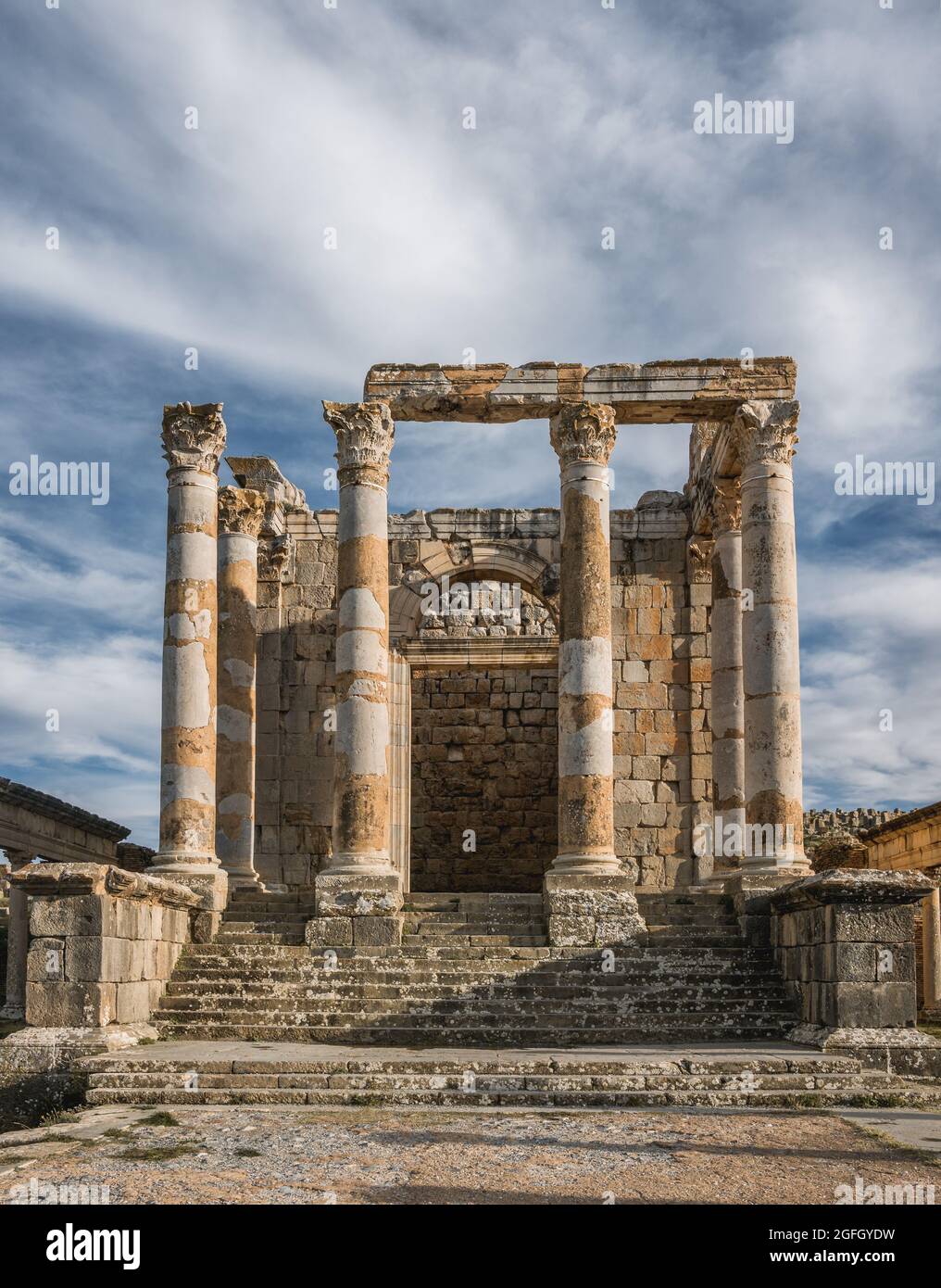 Römische Stadt Djemila, Algerien - UNESCO-Weltkulturerbe Stockfoto