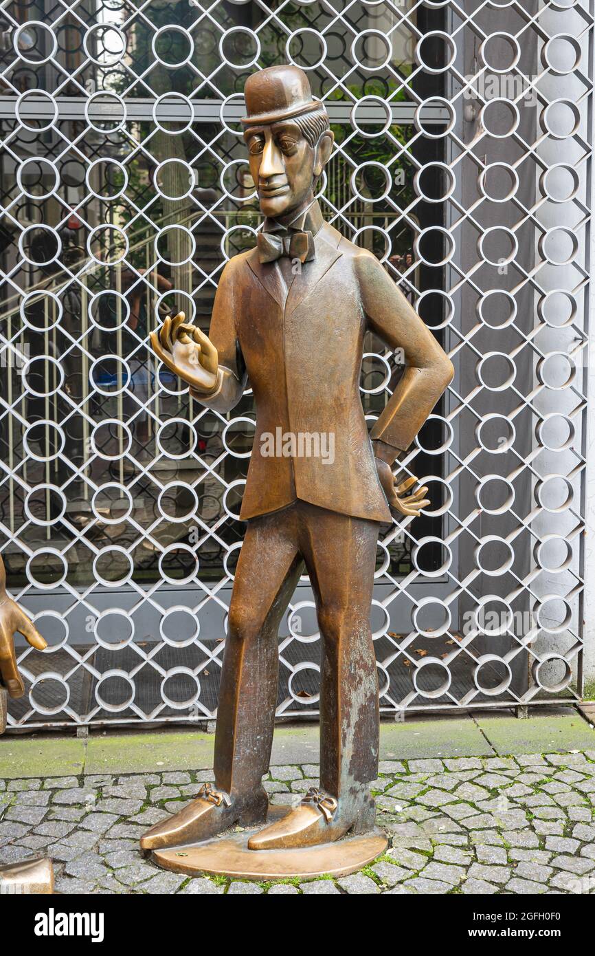 Die ursprüngliche Skulptur auf der Straße von Köln, Köln, Deutschland, Europa Stockfoto