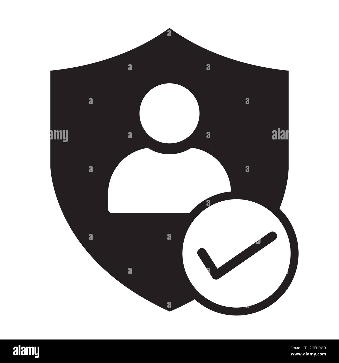 Symbolvektor für den Schutz von Benutzern für Grafikdesign, Logo, Website, soziale Medien, mobile App, UI-Abbildung Stockfoto