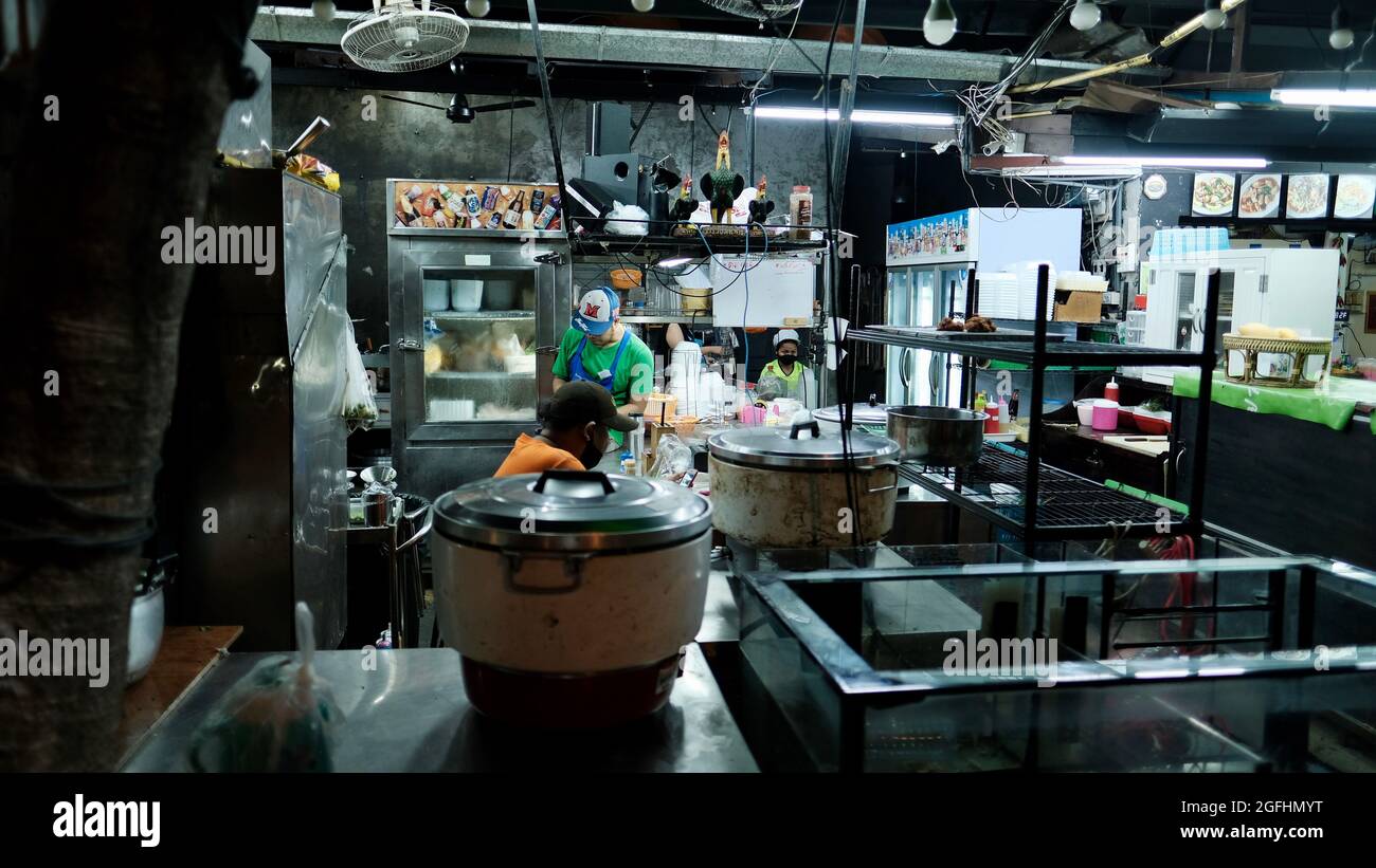 Erste Runde der Lockdowns Nord Zentral Pattaya Back Streets Pattaya Thailand erste Nacht der Lockdowns Stockfoto