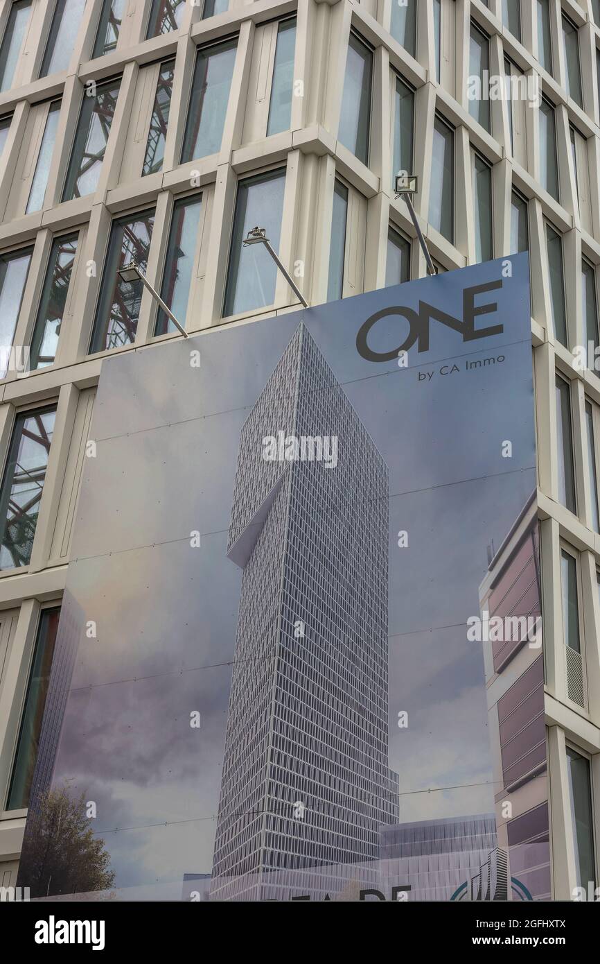 Baustelle des neuen Wolkenkratzers One, Frankfurt am Main, Deutschland Stockfoto