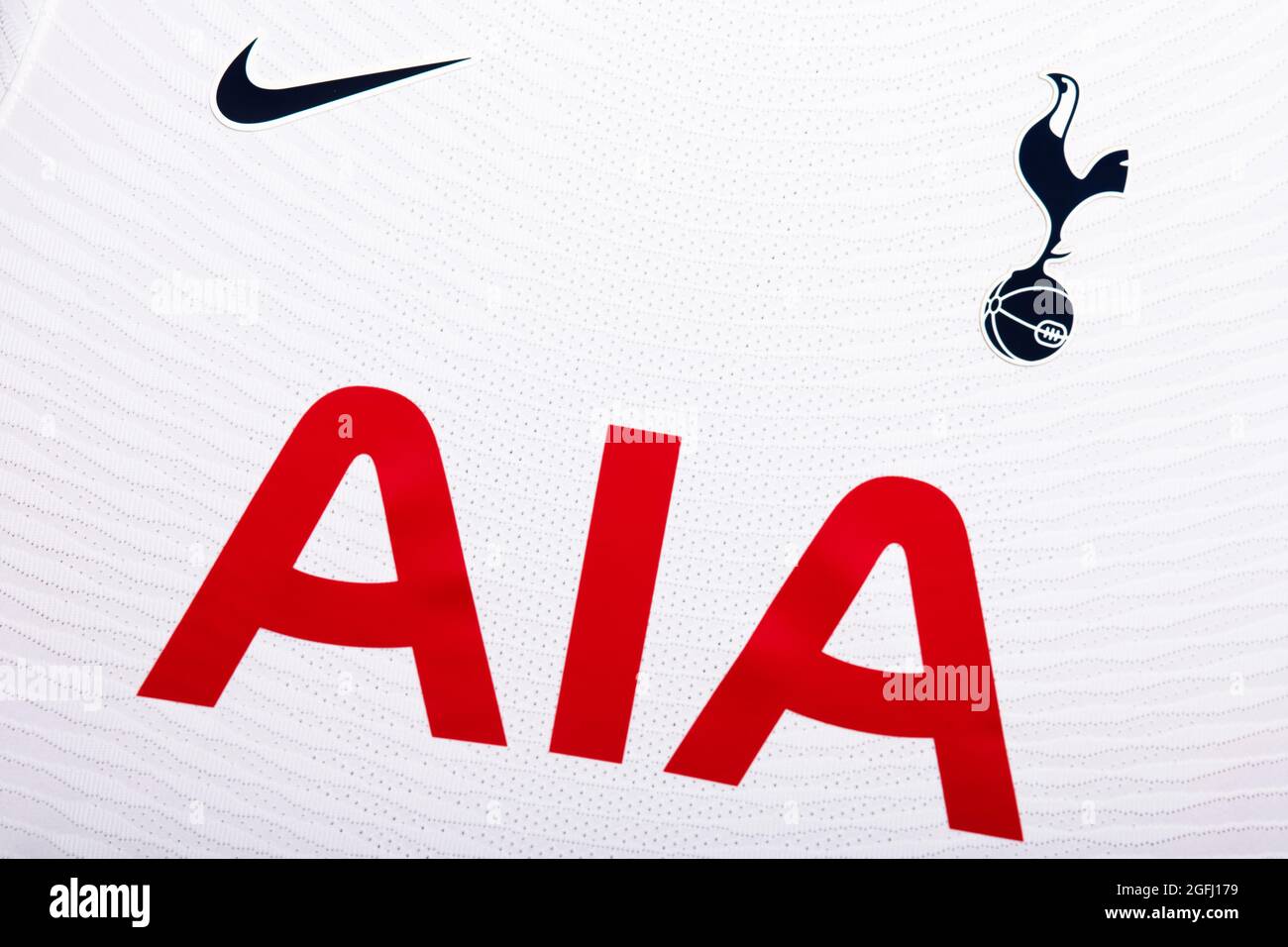 Nahaufnahme des Tottenham Hotspur Kits 2020/21. Stockfoto