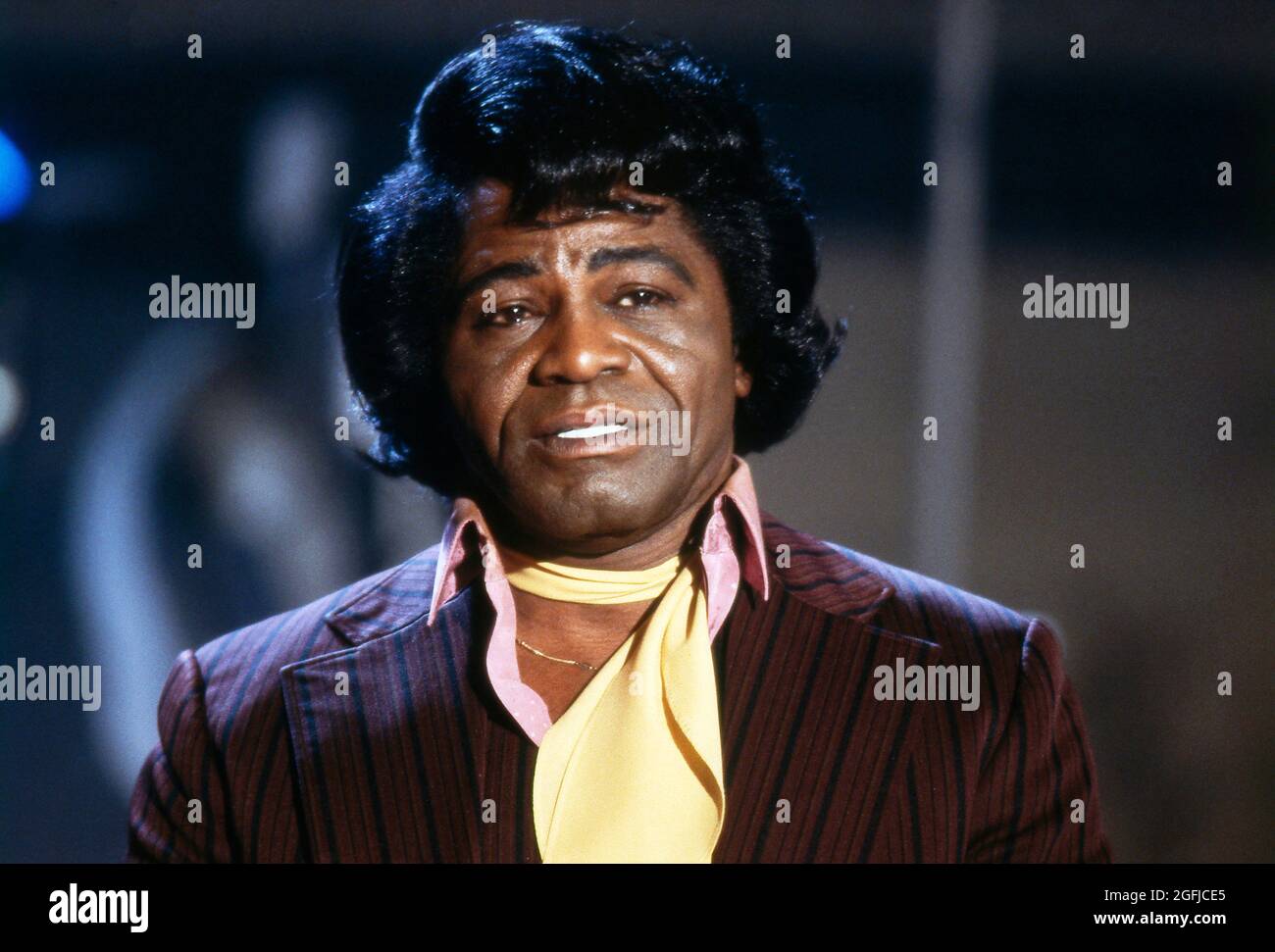 James Brown, amerikanischer Musiker, Soulsänger, Rhythm und Blues Sänger, Portrait 1988. James Brown, amerikanischer Musiker, Soul, Rhythm and Blues Sänger, genannt The Godfather of Soul, Portrait 1988. Stockfoto