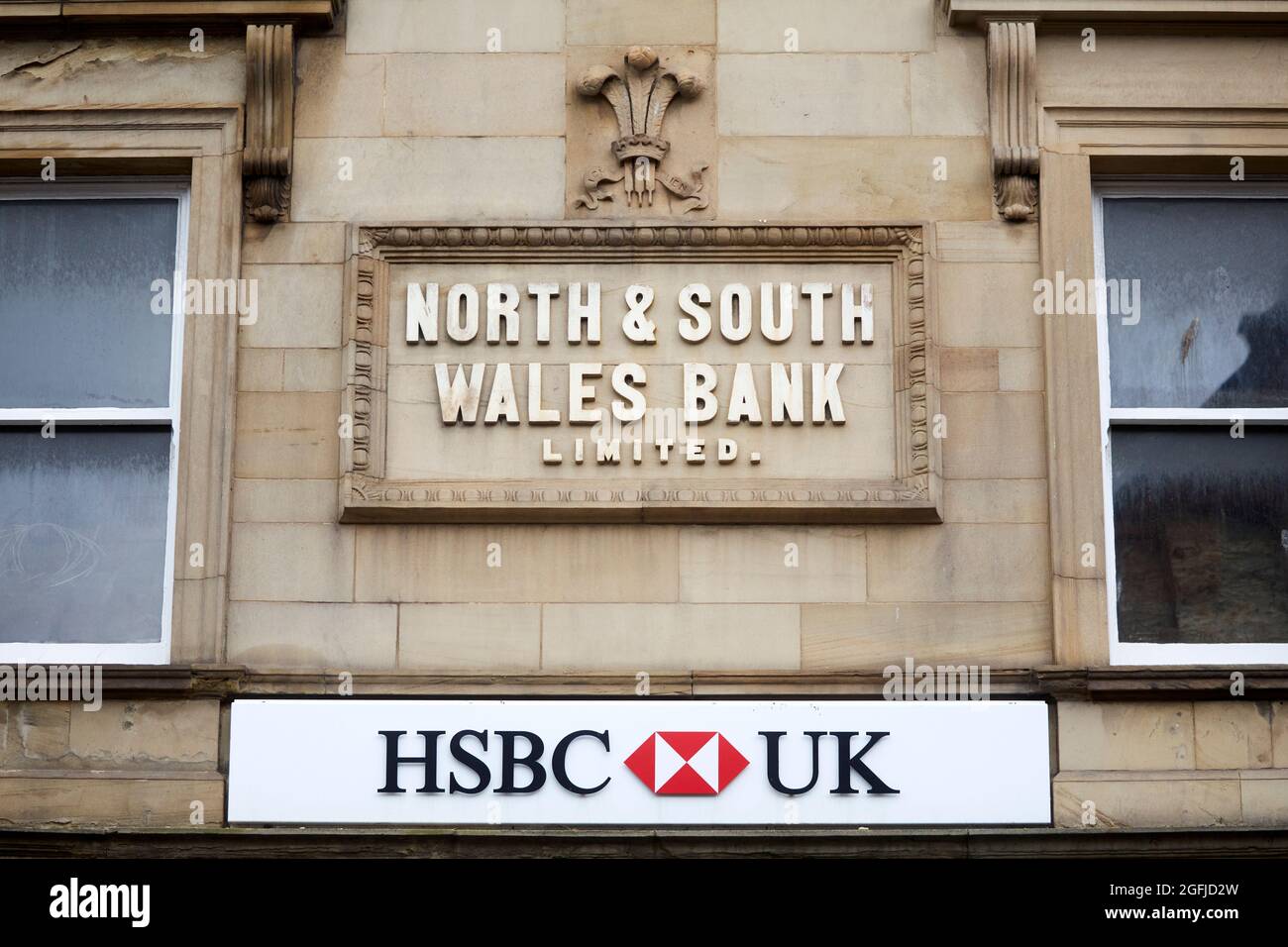 North and South Wales Bank Limited an der HSBC-Bank Colwyn Bay Stockfoto