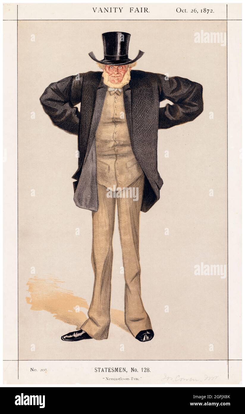 Jacques Joseph Tissot (James Tissot), Vanity Fair Statesman Nr. 128, Newcastle-on-Tyne (Sir Joseph Cowen MP), Karikatur, 1872 Stockfoto