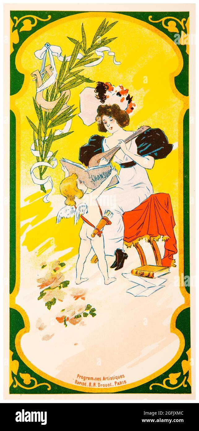 Programmillustrationen für das Pariser La Scala Cabaret, Paris, Frankreich, Lithographiedruck von Unknown Artist, 1897 Stockfoto