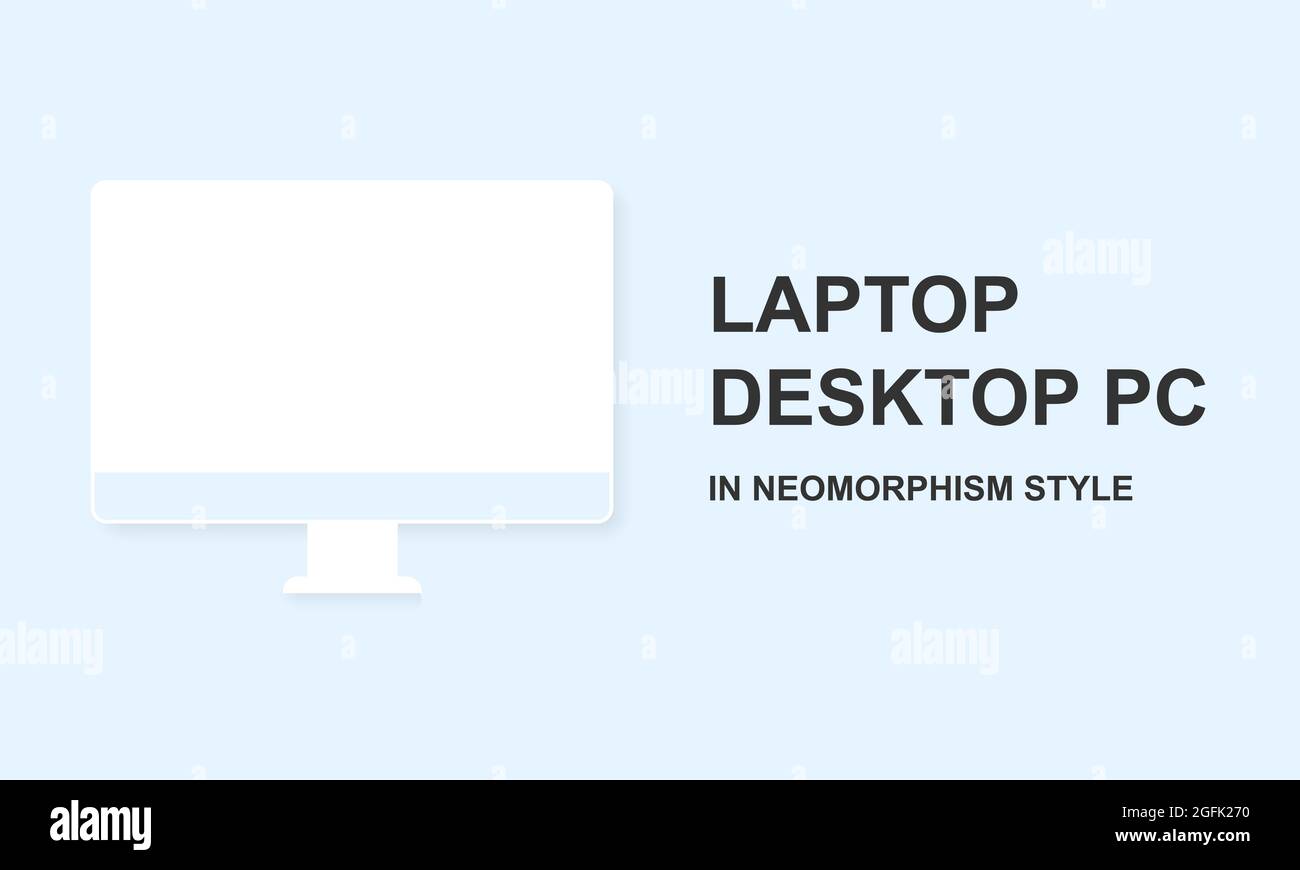 Modell für moderne Laptop-Geräte. Vorlage für die Benutzeroberfläche für die Präsentation. Neomorphismus-Stil Stock Vektor