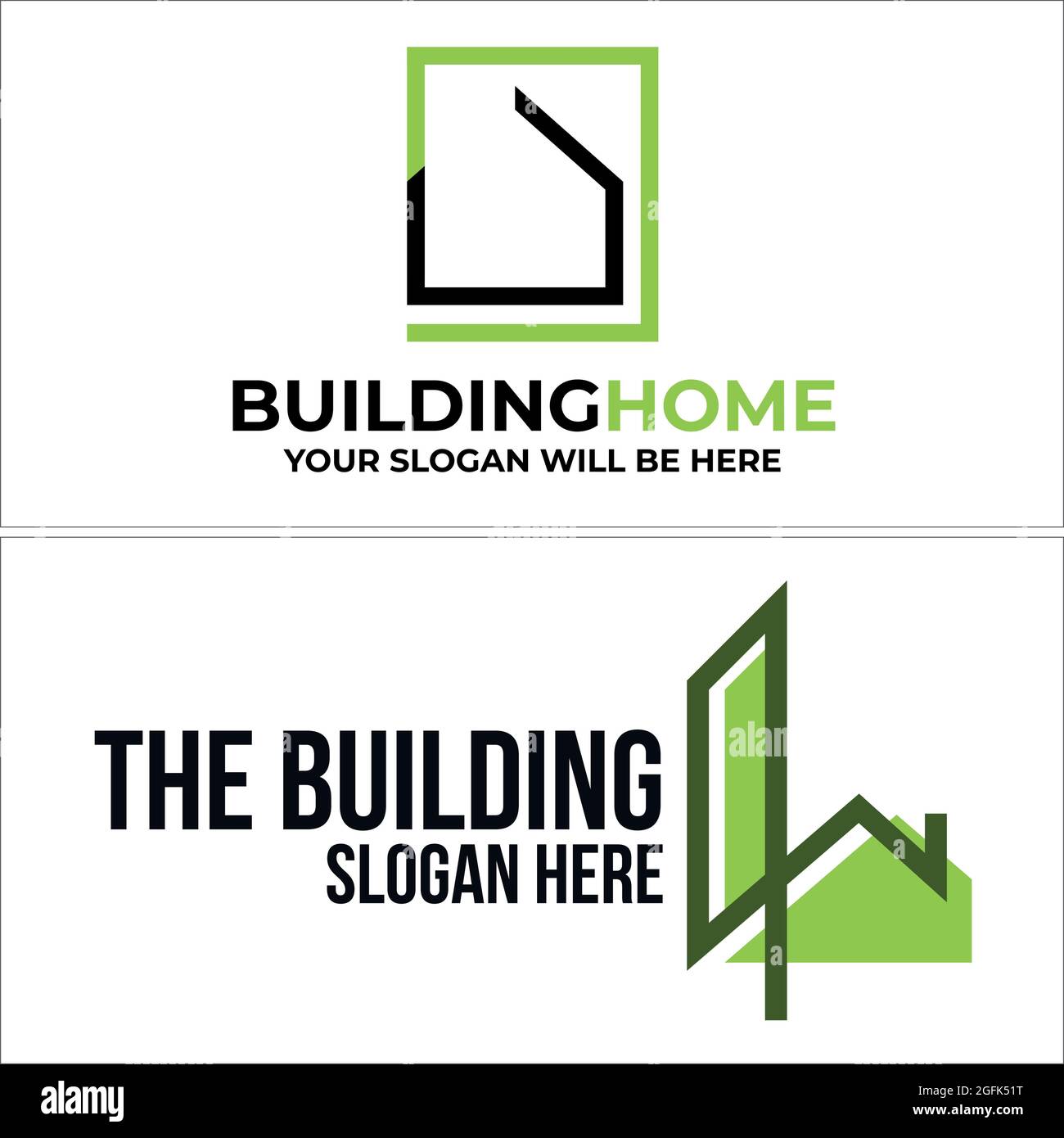 Bau Haus Gebäude Linie Vektor Logo Design Stock Vektor